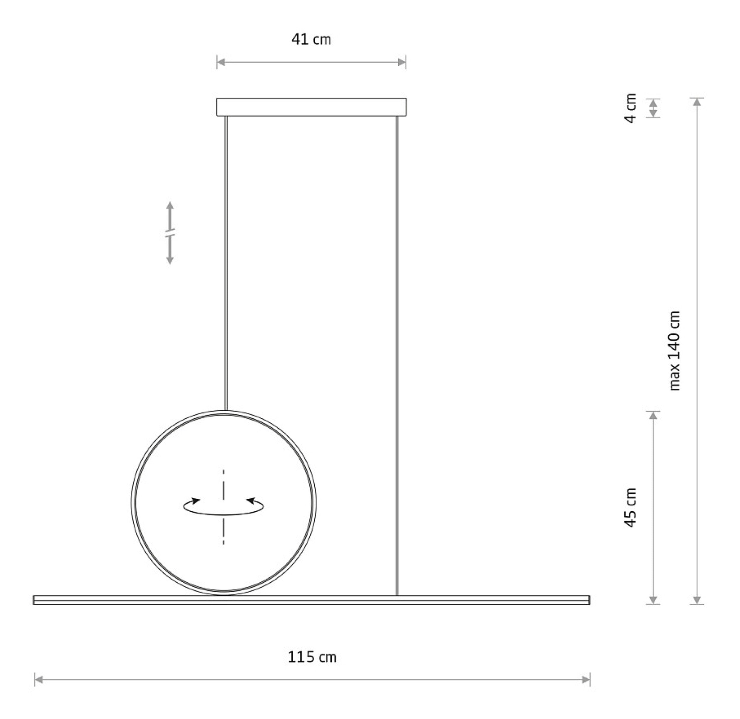 Lampa wisząca Lineo LED 115x140 cm biała