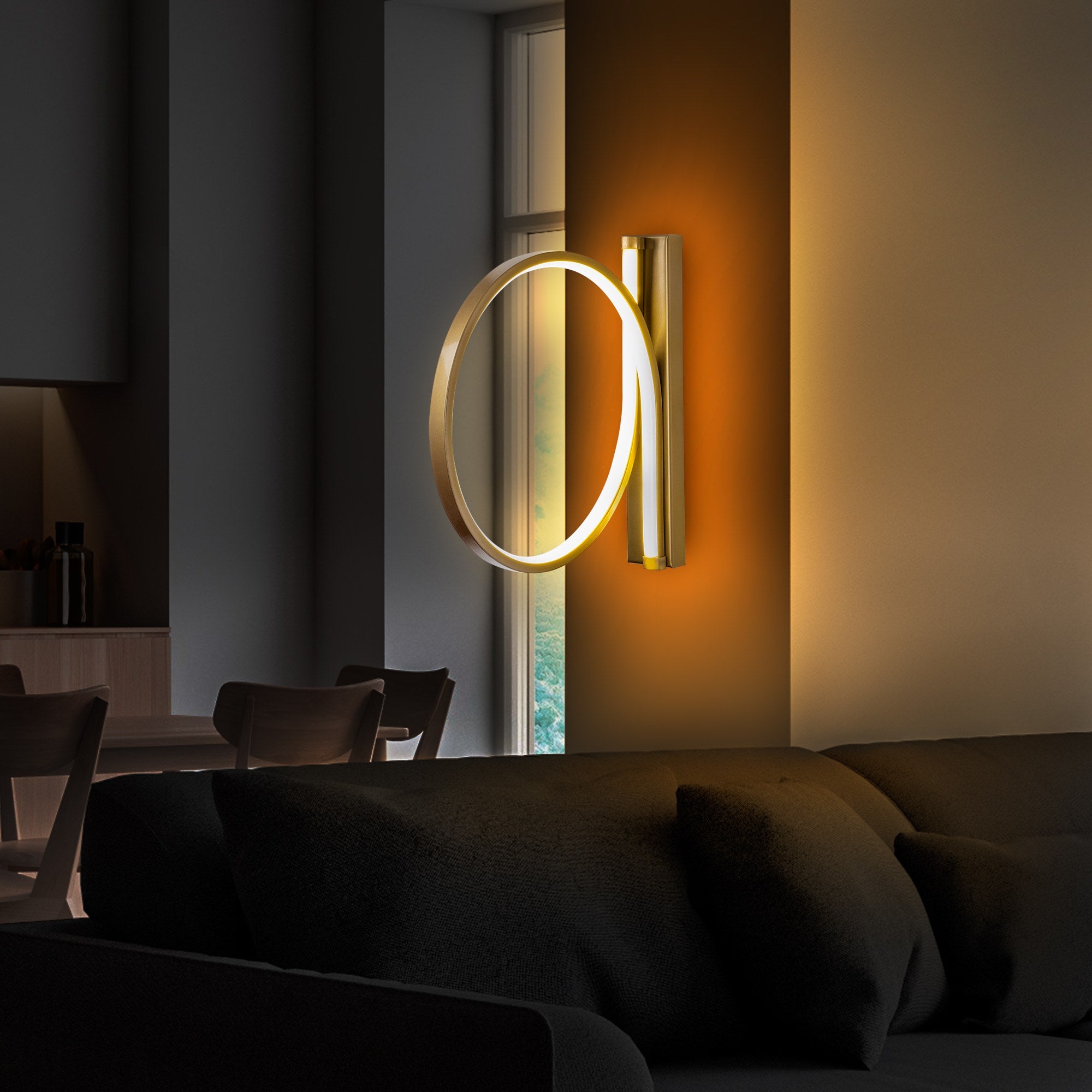 Lampa ścienna Soyally średnica 30 cm złota