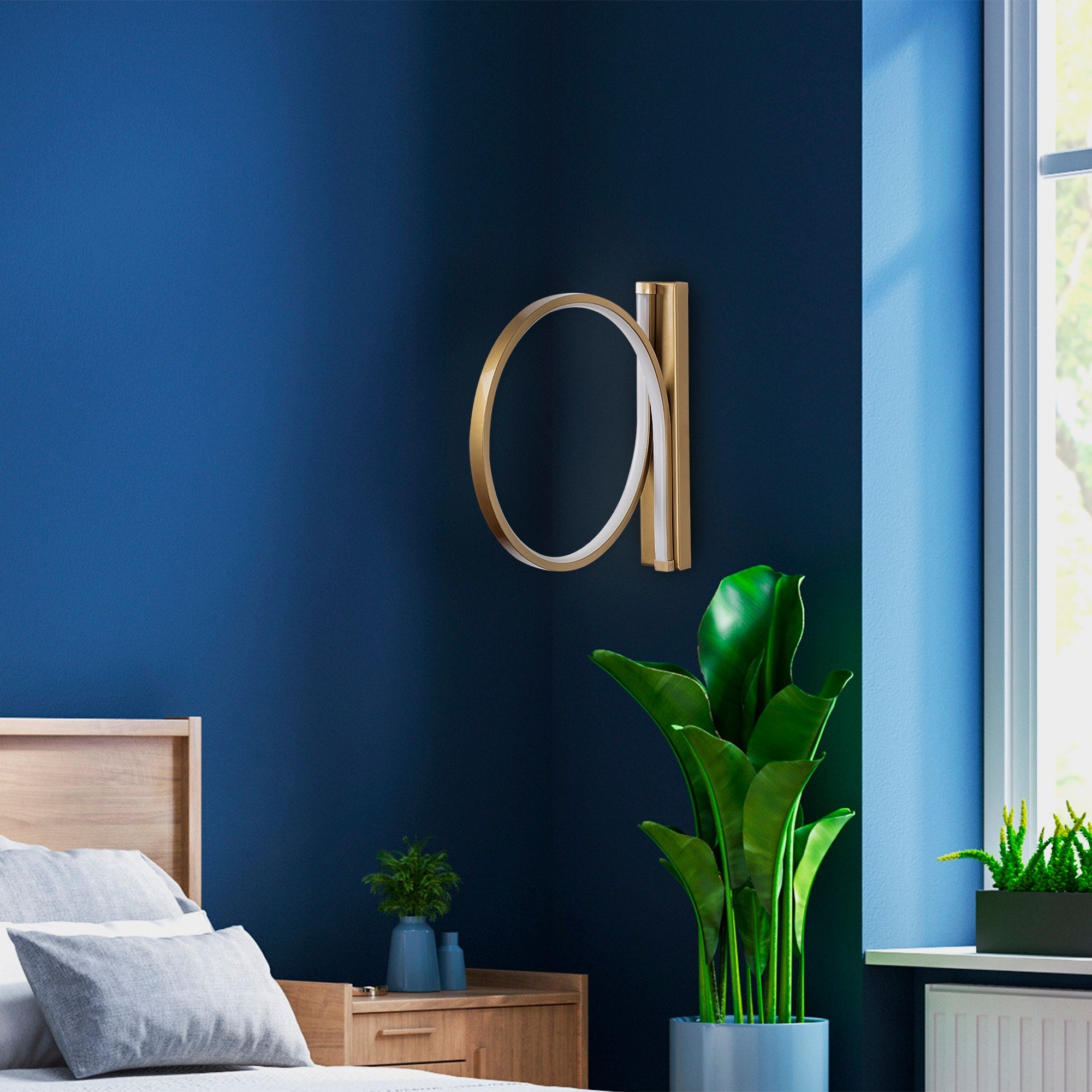 Lampa ścienna Soyally średnica 30 cm złota