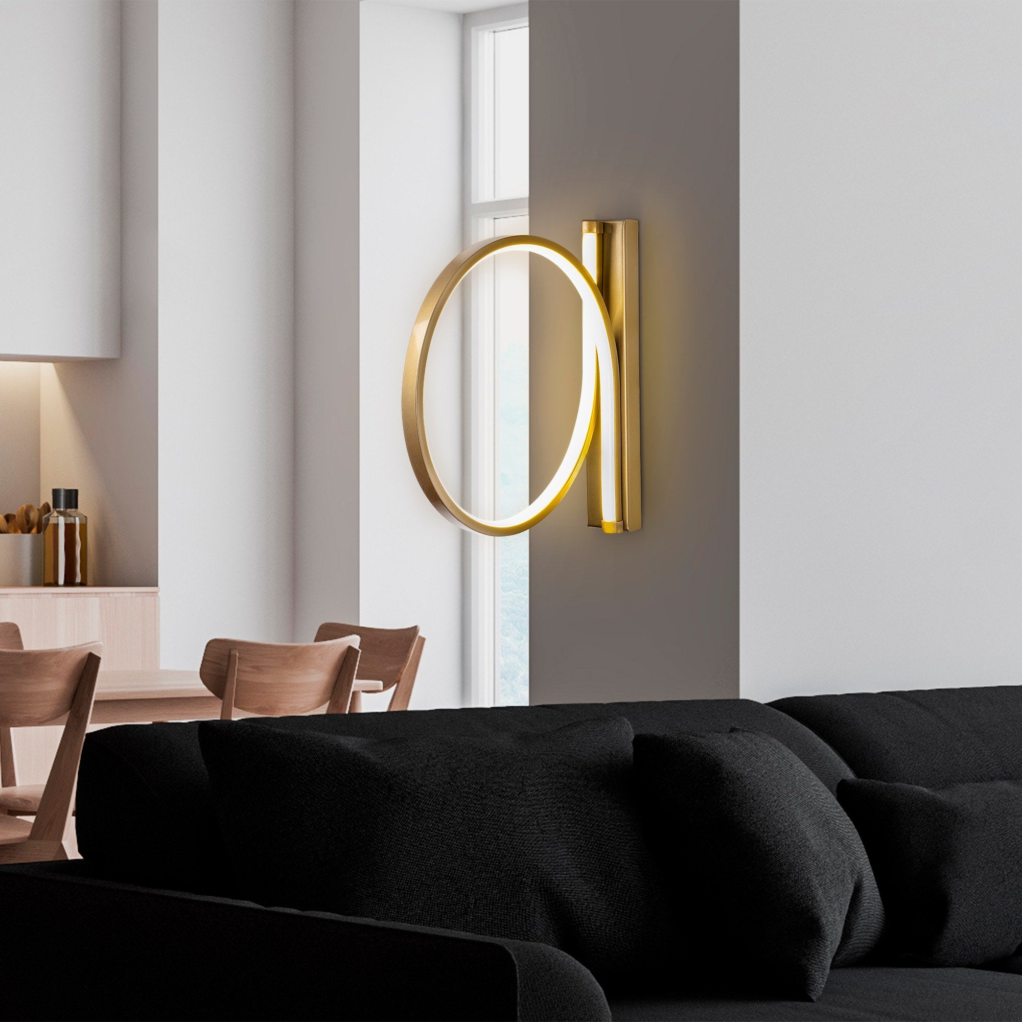 Lampa ścienna Soyally średnica 30 cm złota