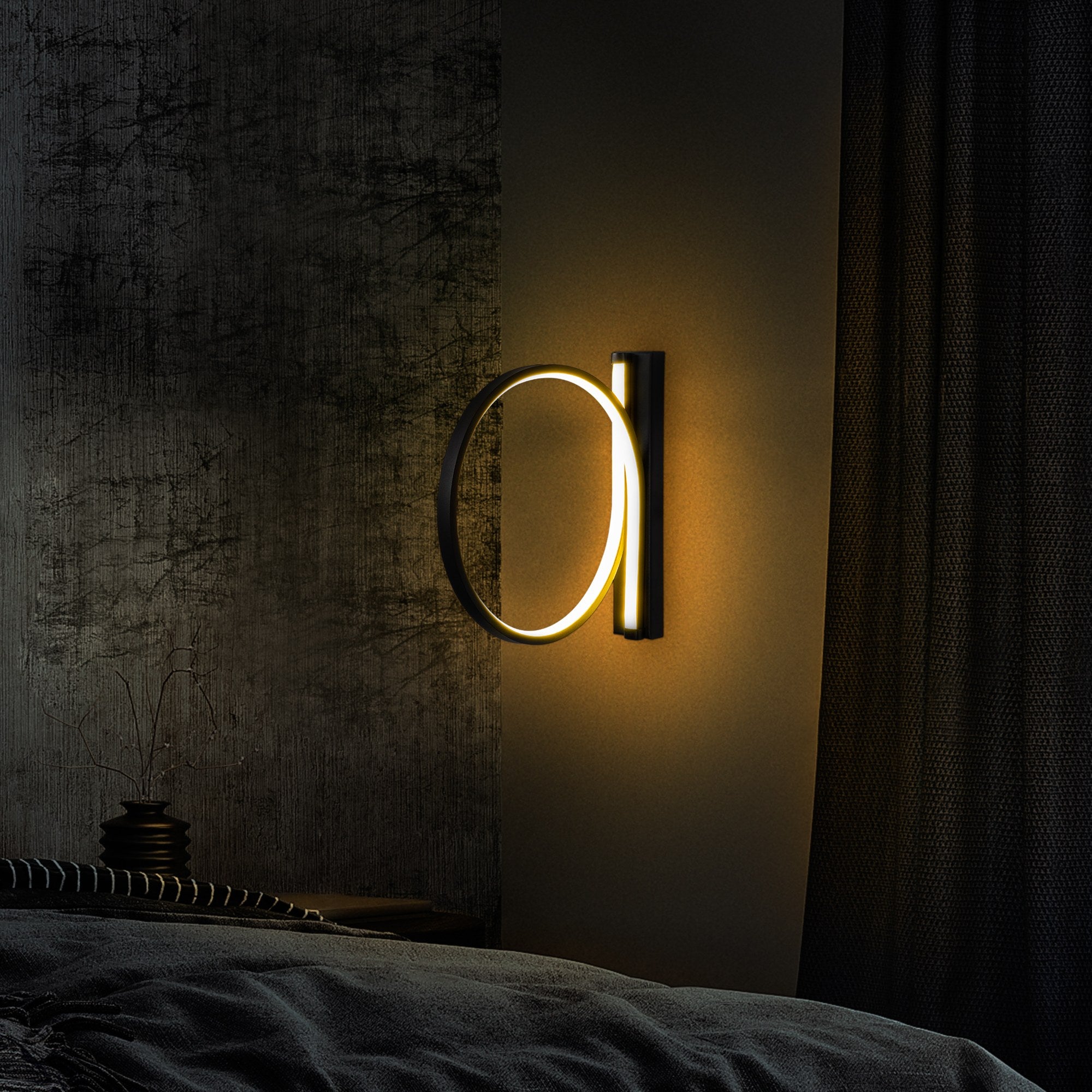 Lampa ścienna Soyally średnica 30 cm czarna