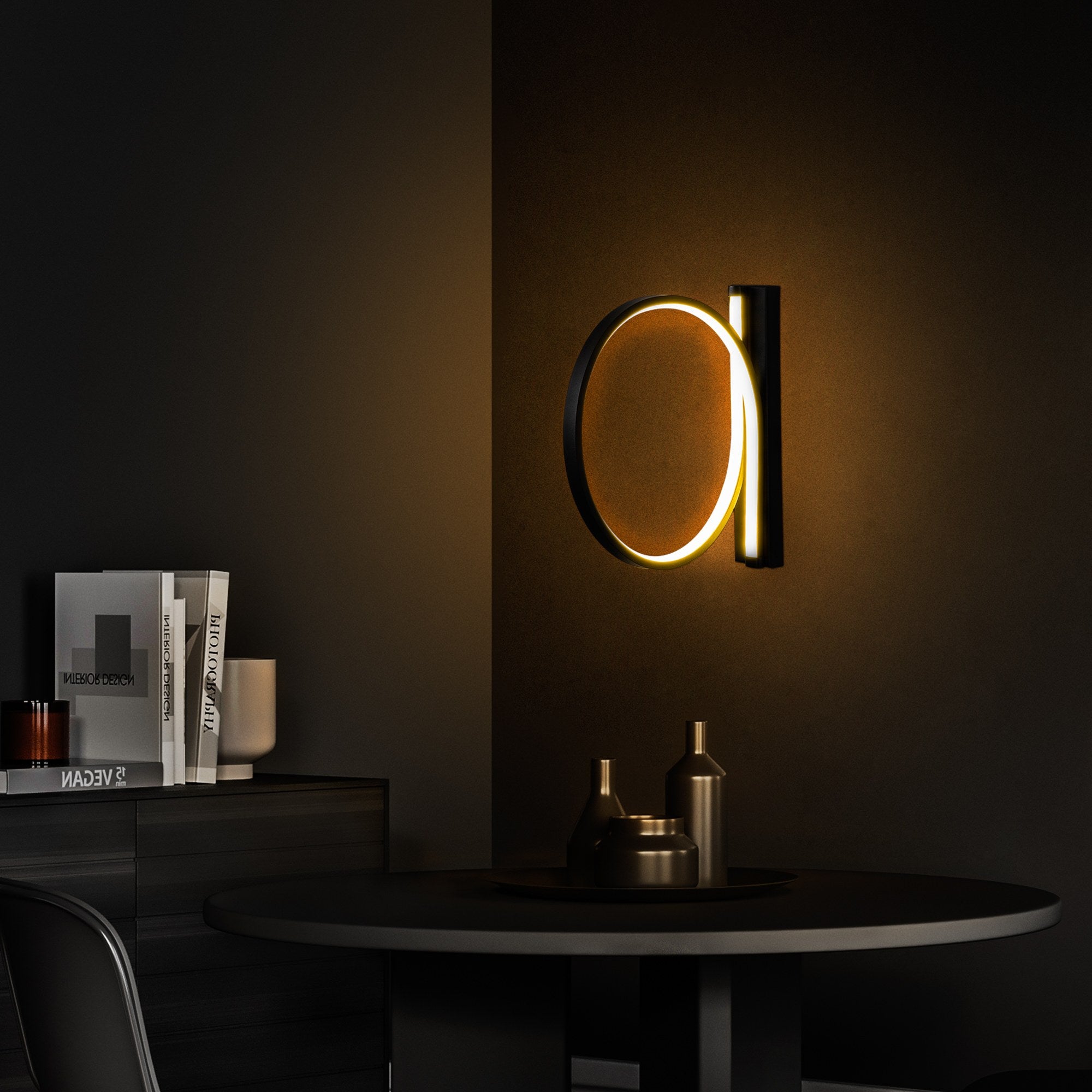 Lampa ścienna Soyally średnica 30 cm czarna