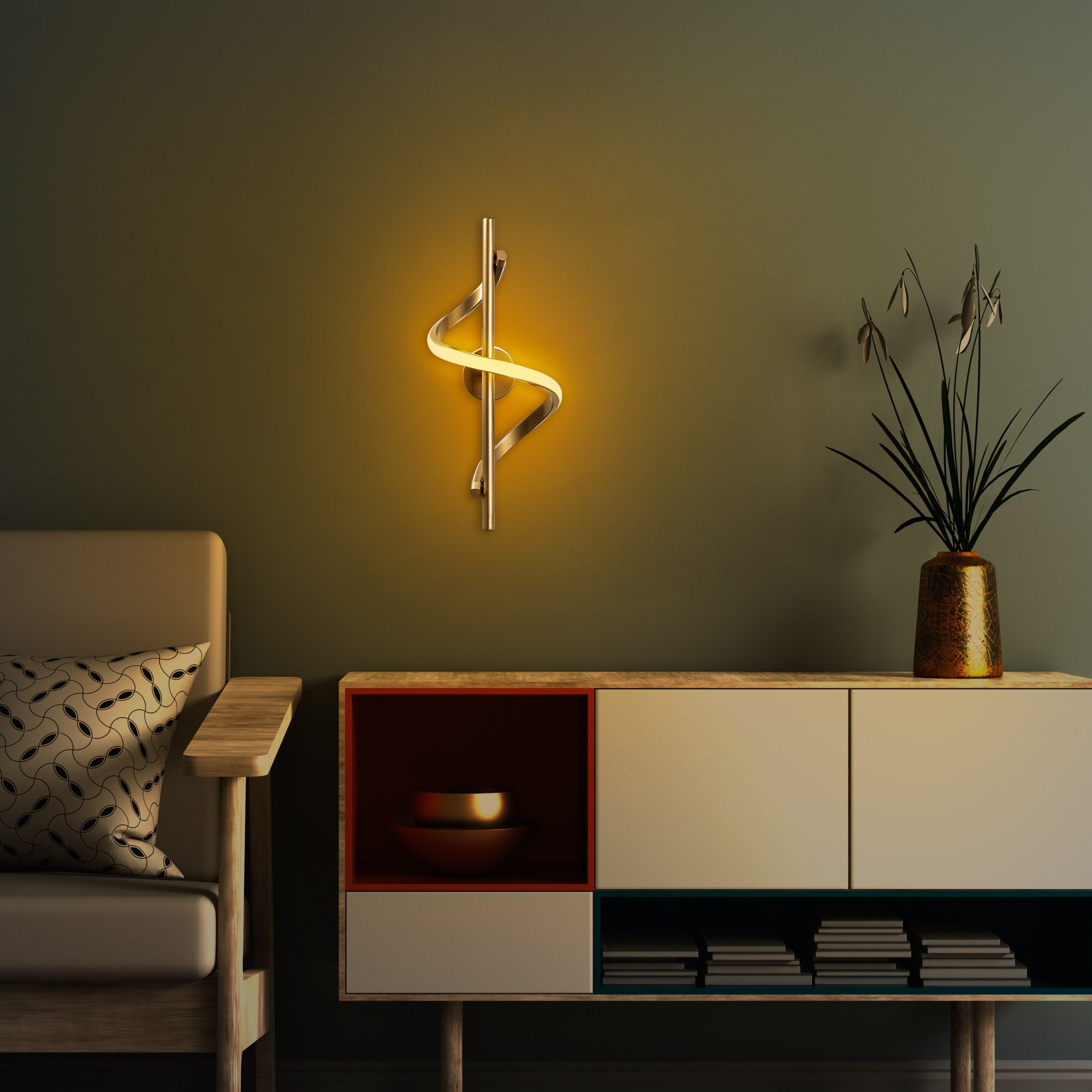 Lampa ścienna Debarrors złota