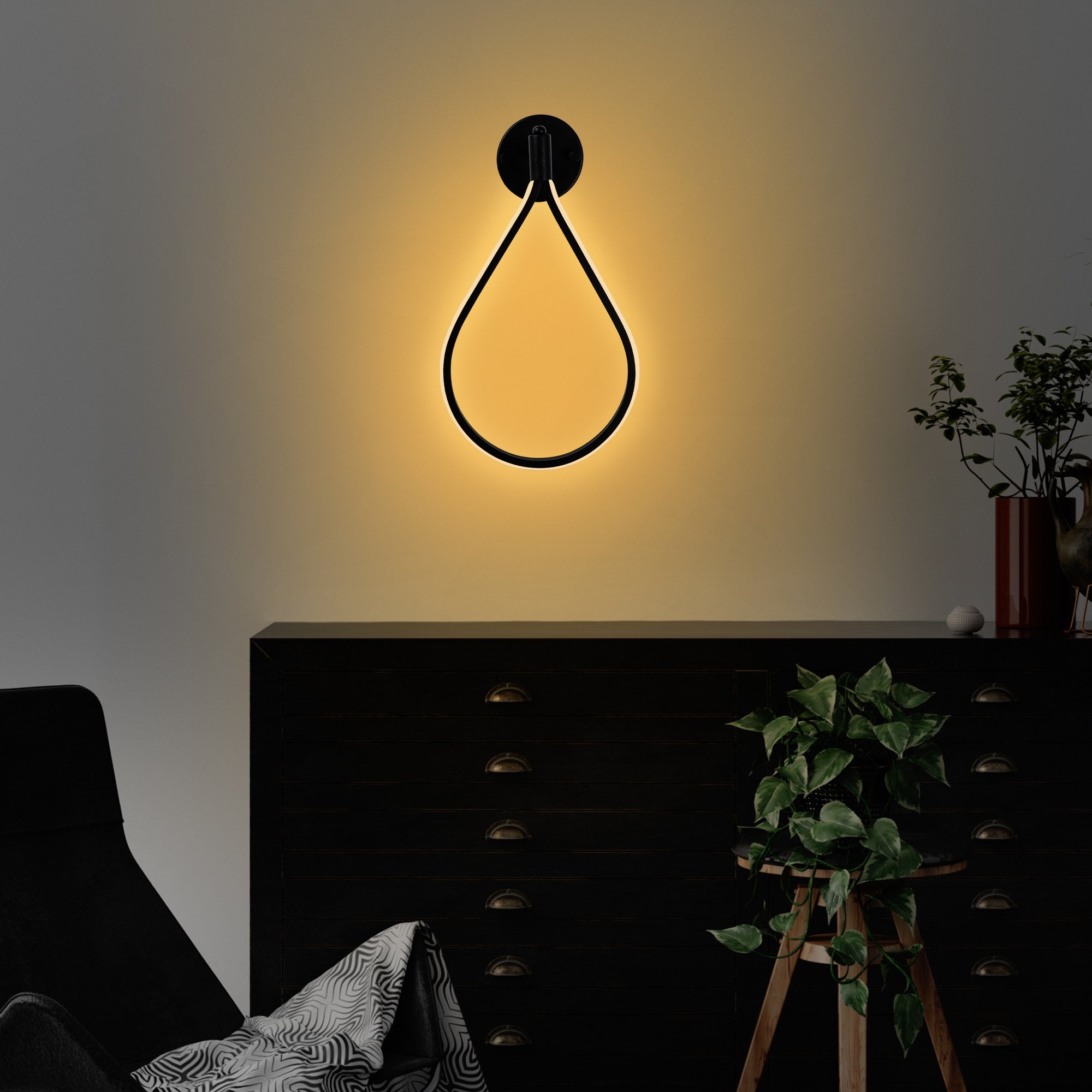 Lampa ścienna Gotory czarna