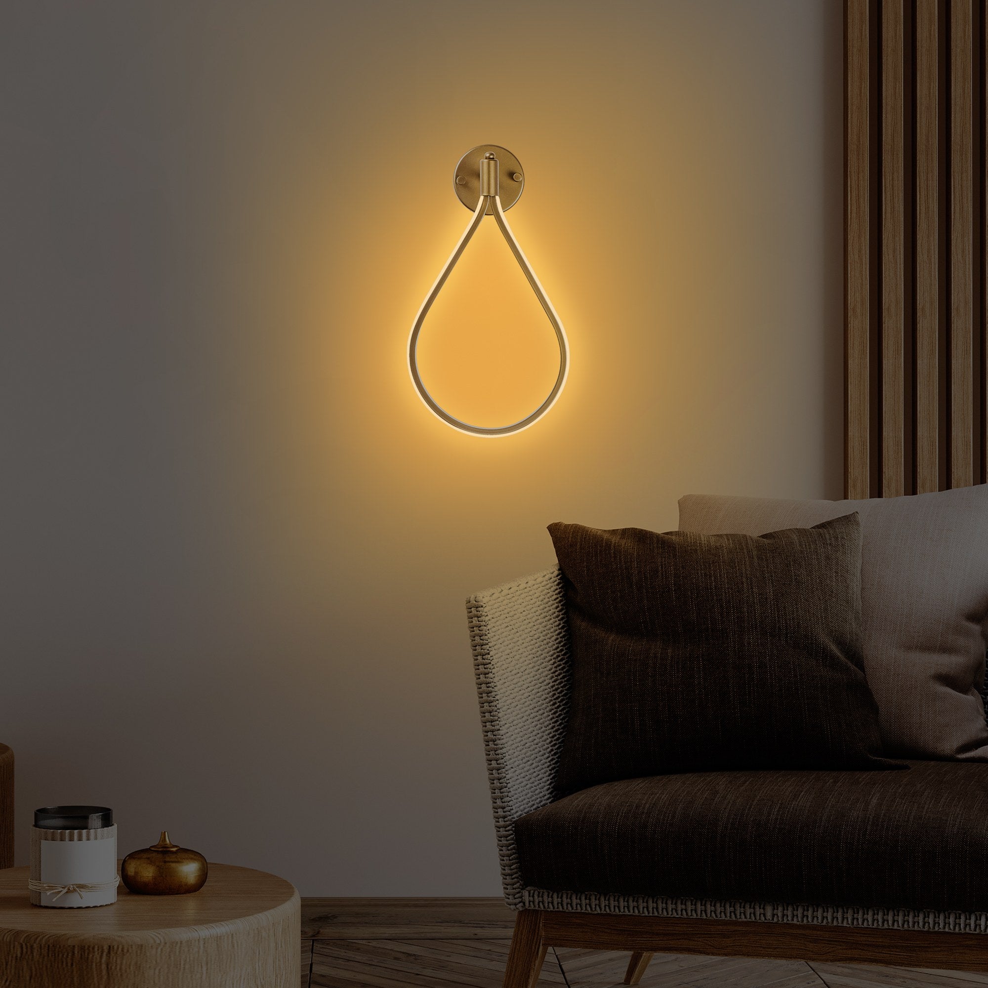 Lampa ścienna Gotory złota