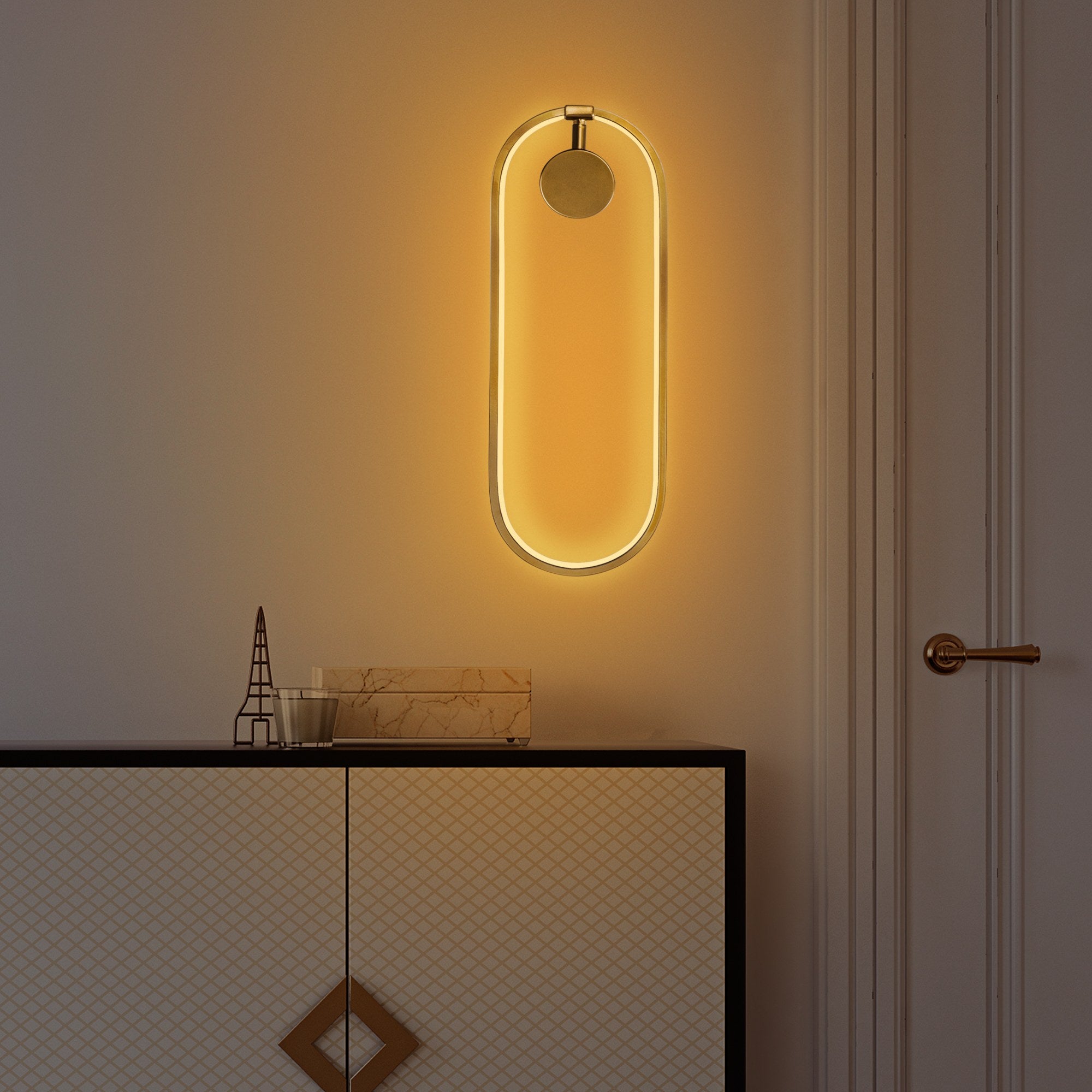 Lampa ścienna Diesartes złota