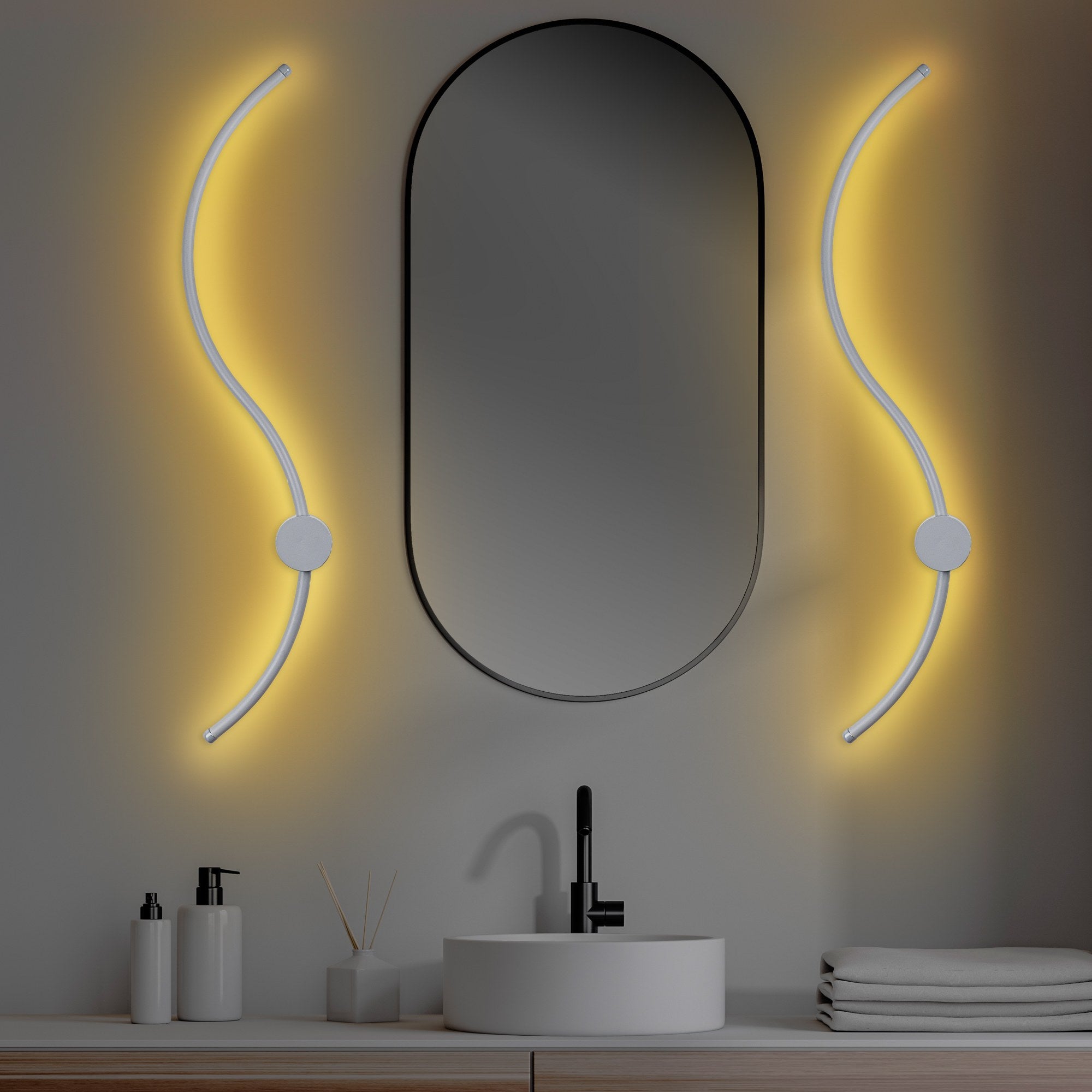 Lampa ścienna Rewarrows 90 cm szara