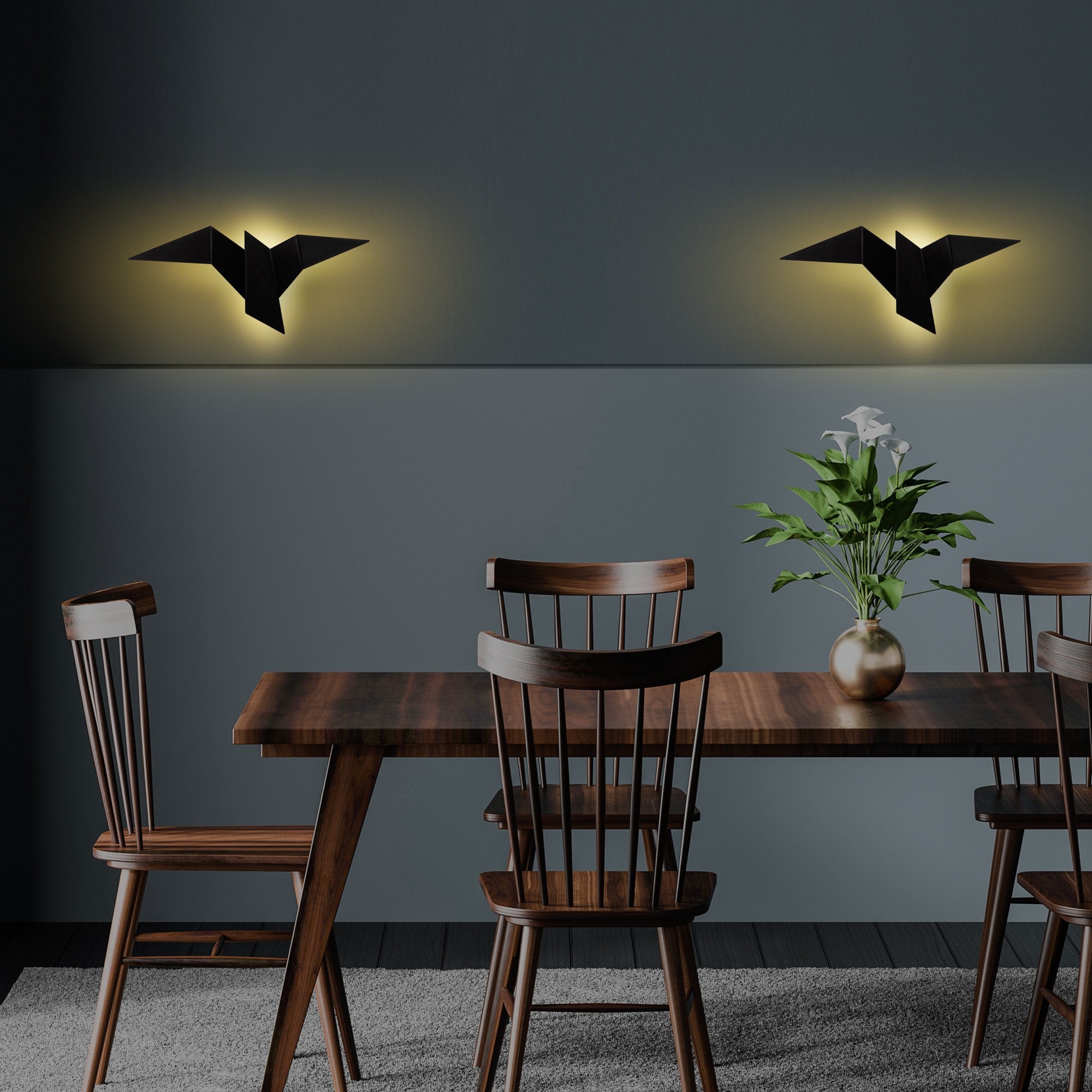 Lampa ścienna Denched 56 cm czarna