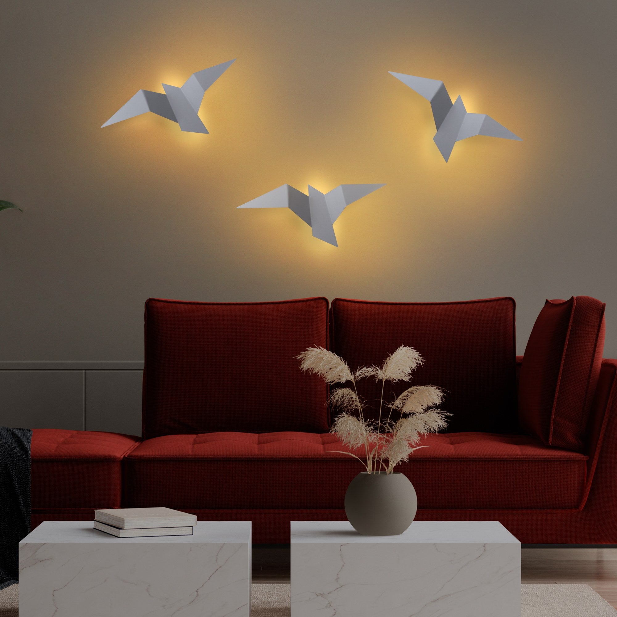 Lampa ścienna Denched 56 cm szara