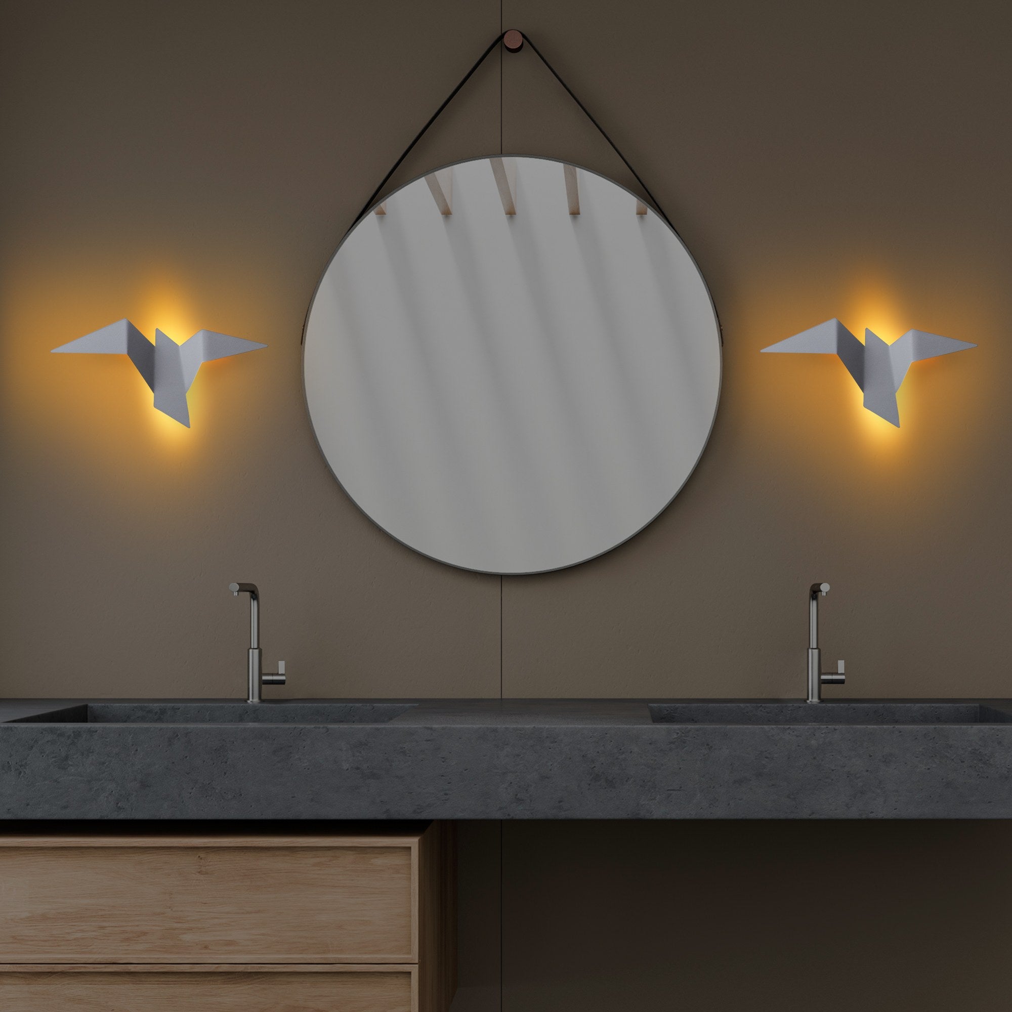 Lampa ścienna Denched 31 cm szara