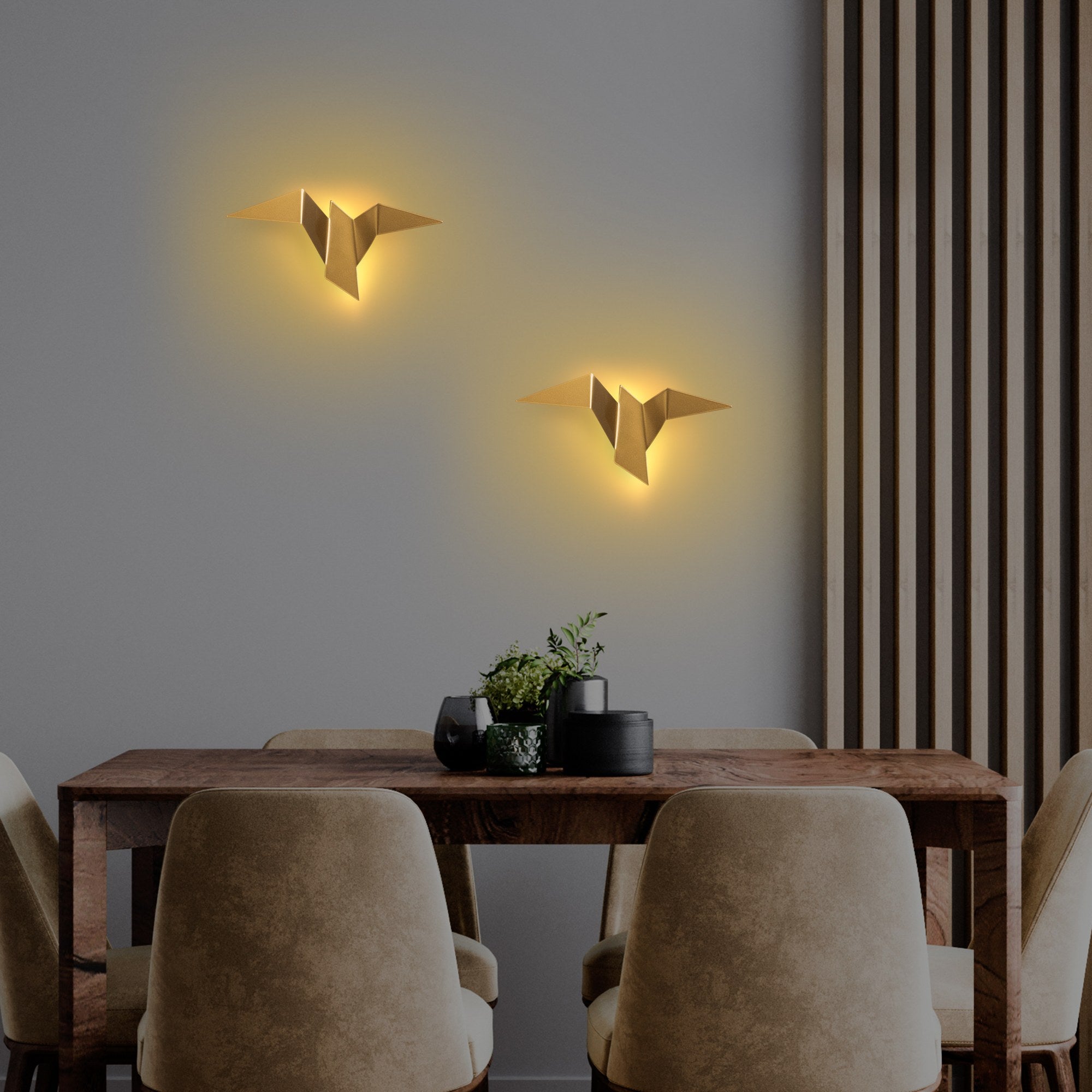 Lampa ścienna Denched 31 cm złota