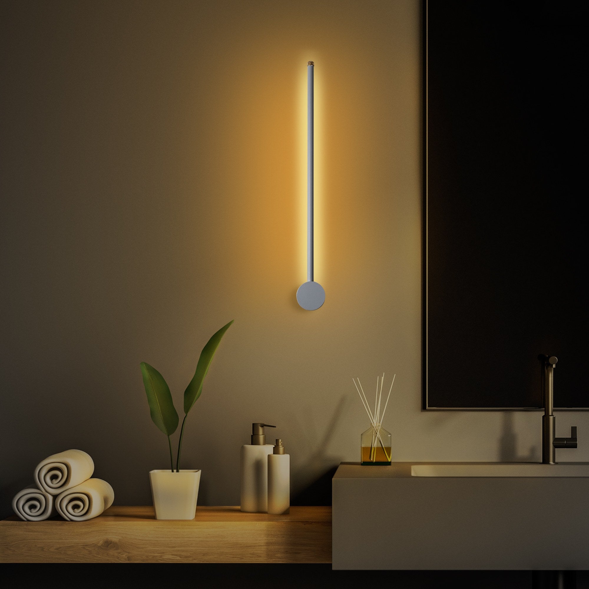 Lampa ścienna Walriefle 62 cm szara