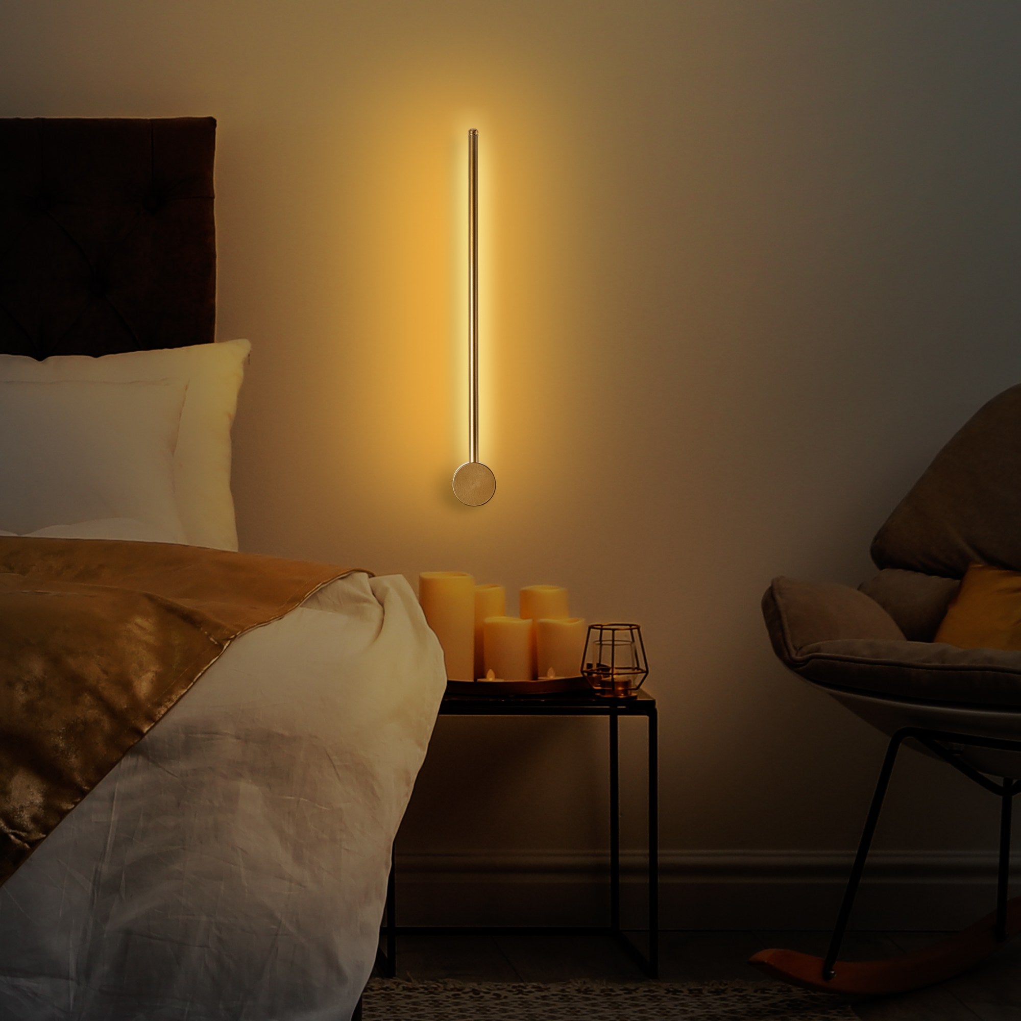Lampa ścienna Walriefle 62 cm złota