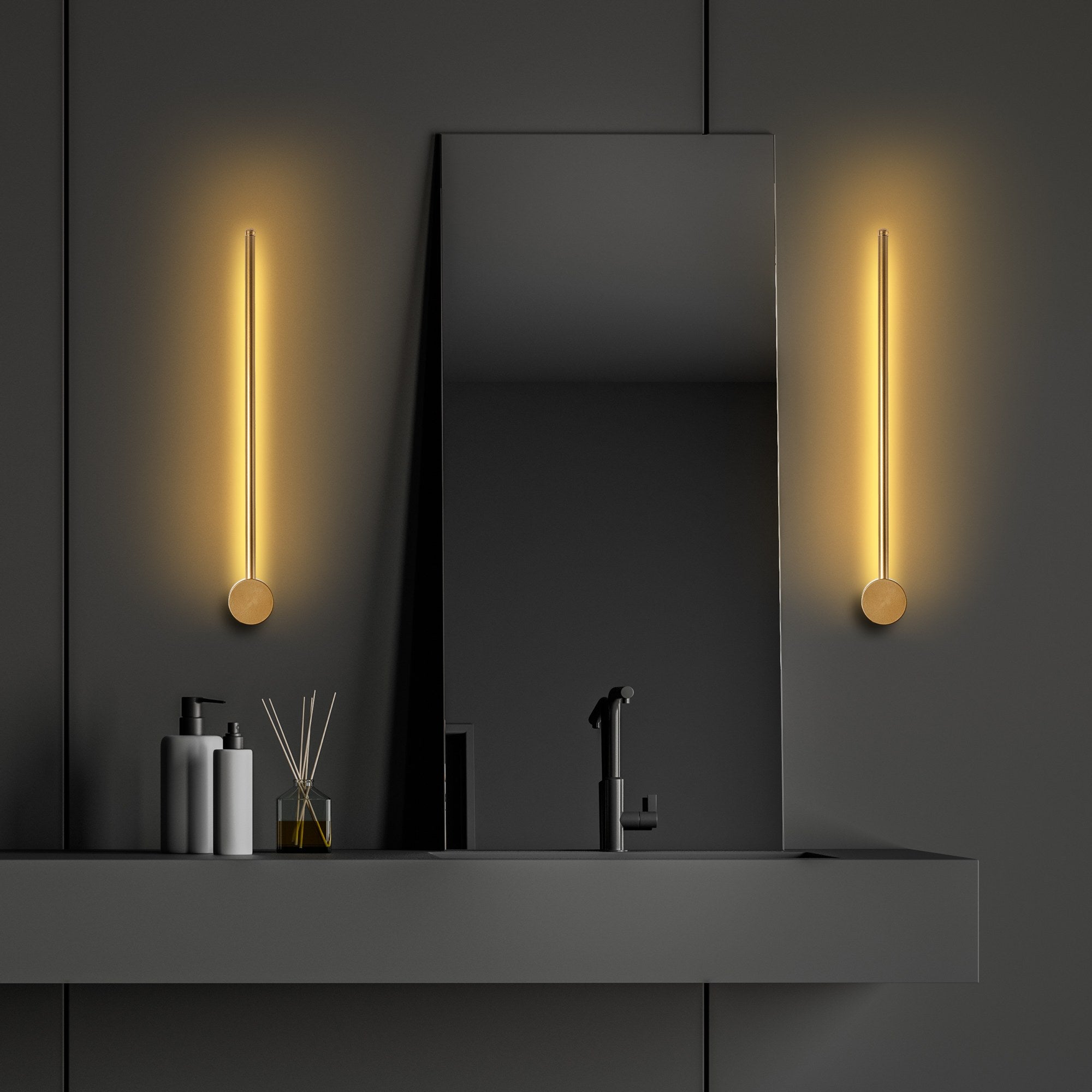 Lampa ścienna Walriefle 62 cm złota