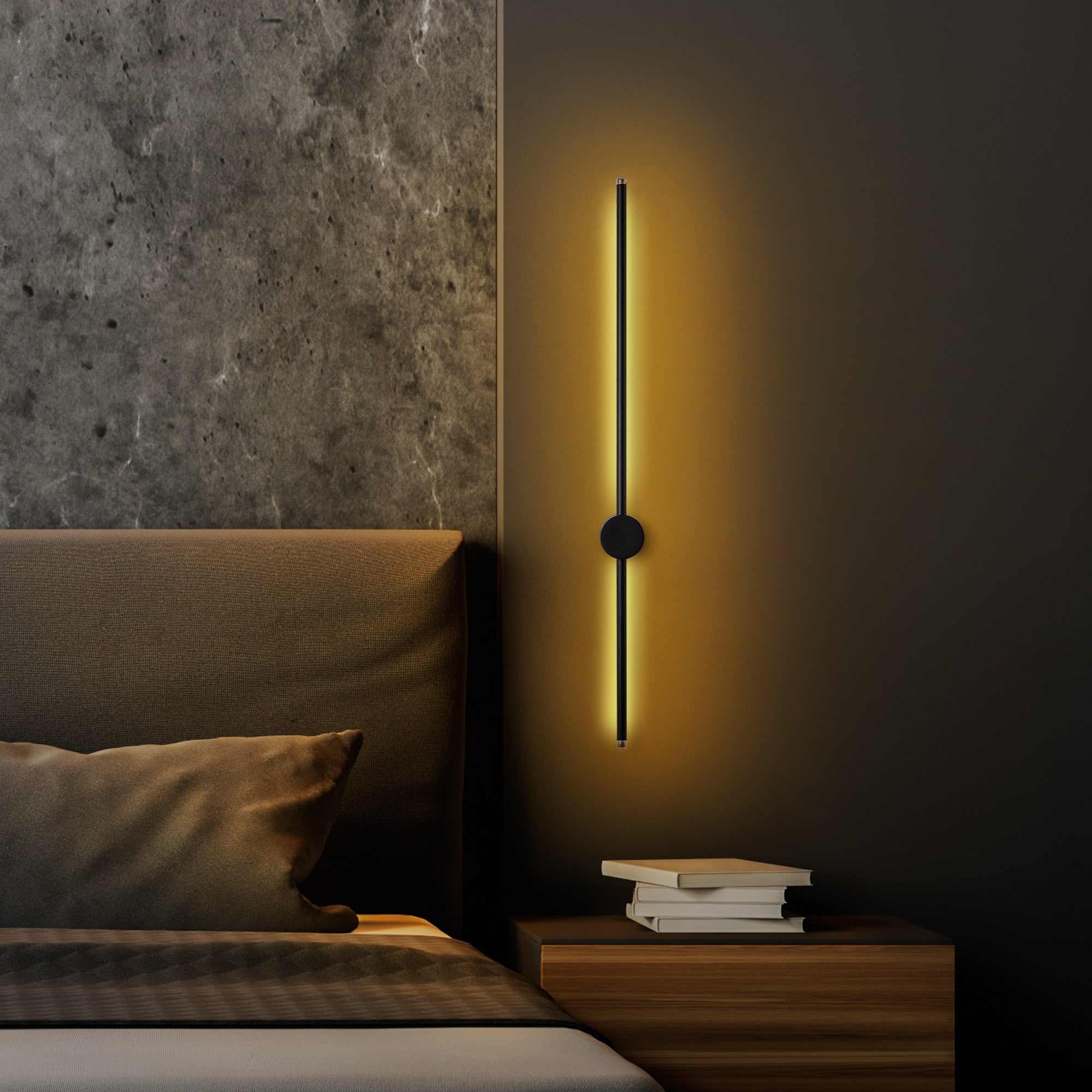 Lampa ścienna Walriefle 91 cm czarna