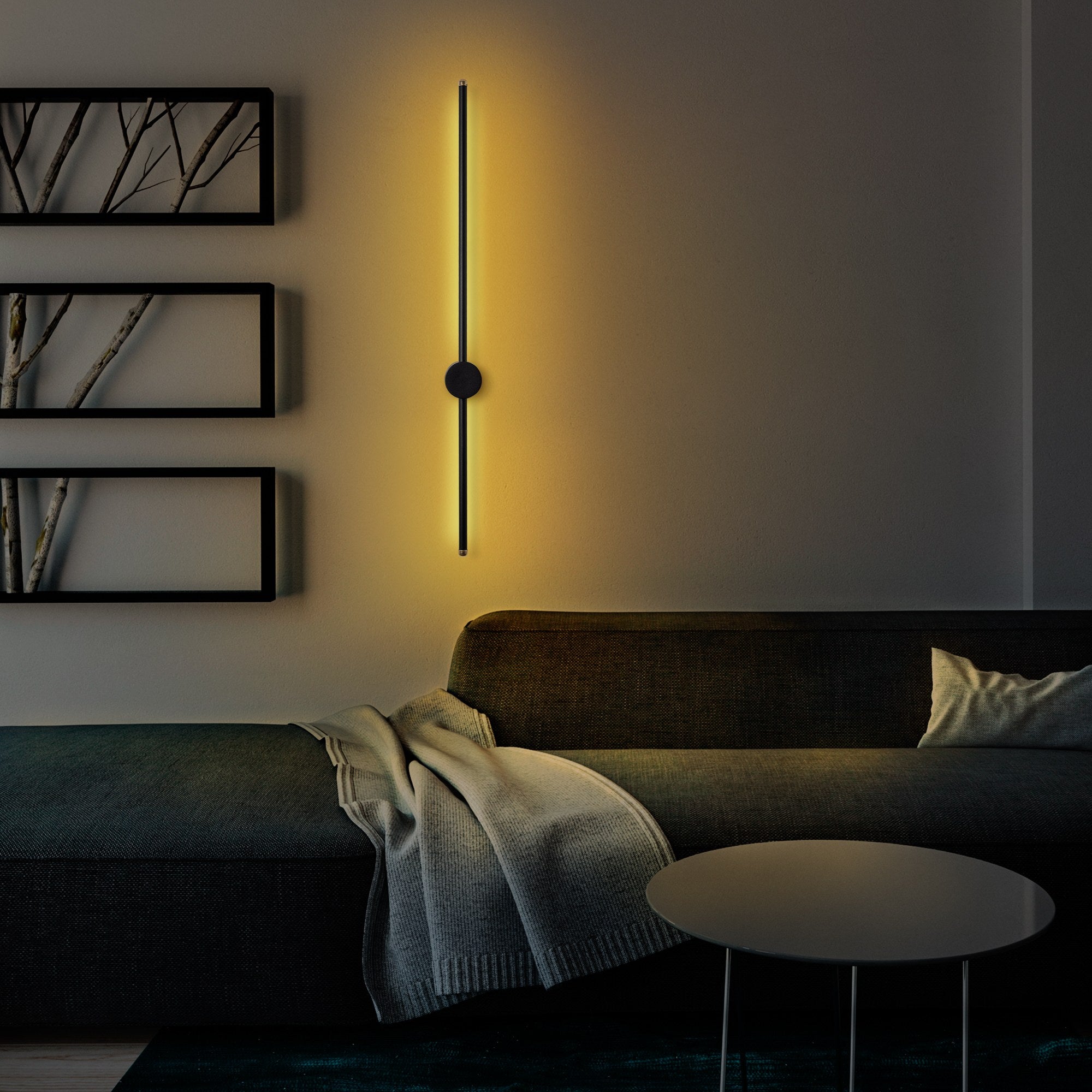 Lampa ścienna Walriefle 91 cm czarna
