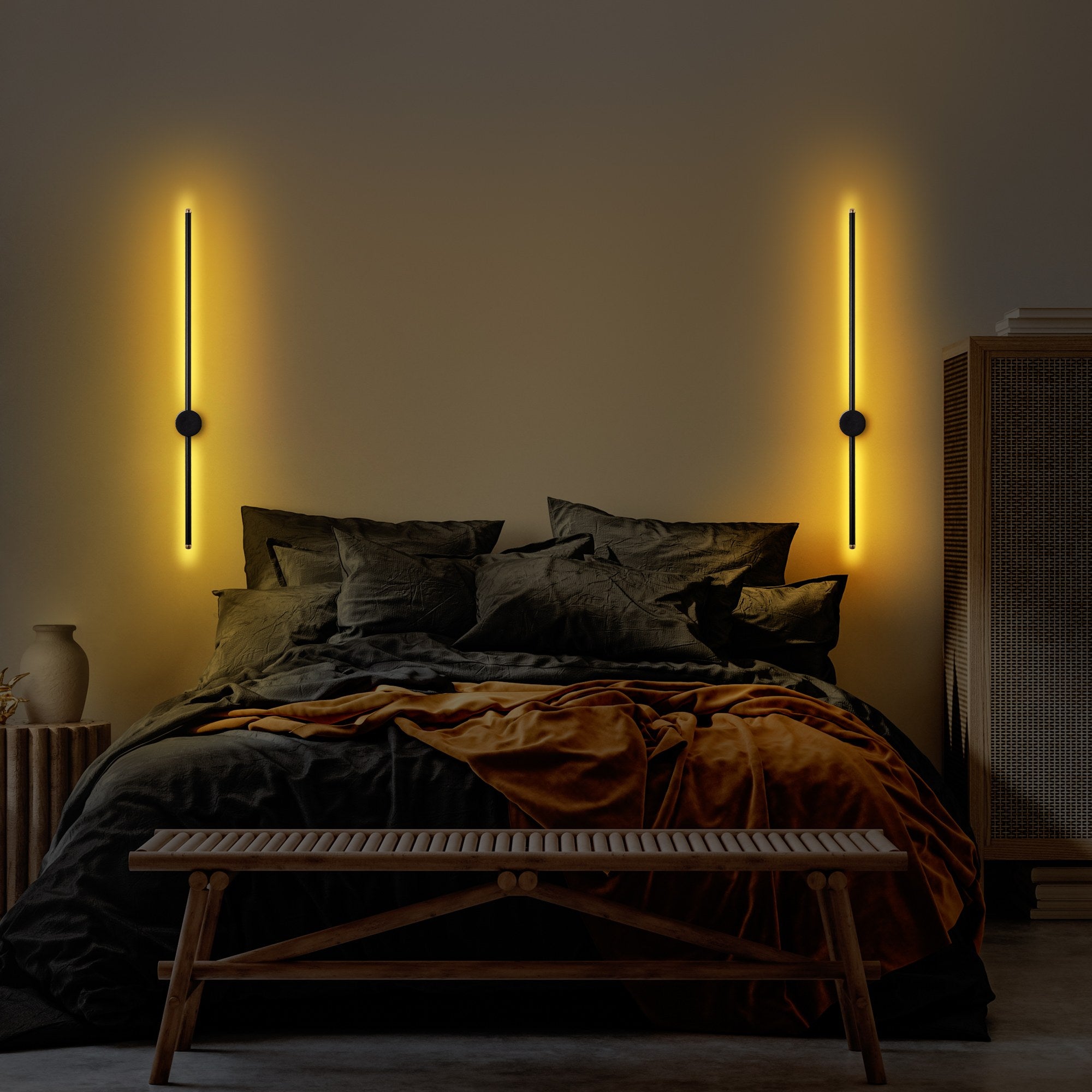 Lampa ścienna Walriefle 91 cm czarna