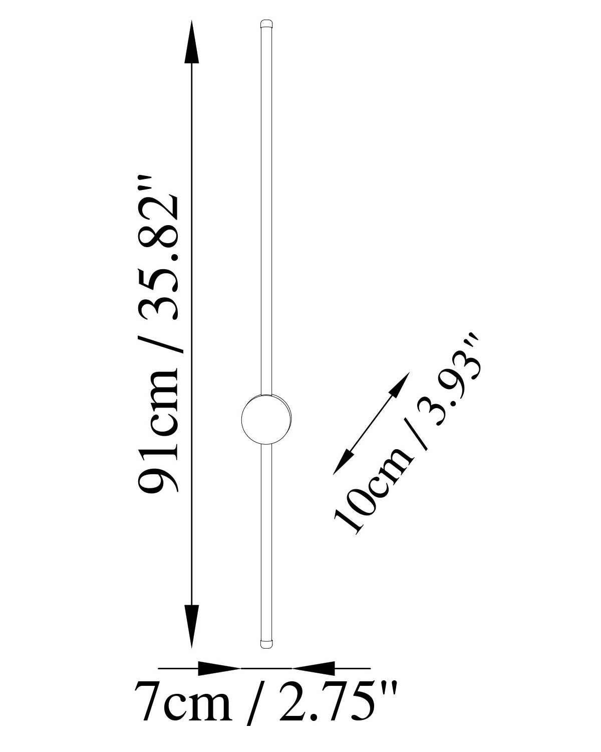Lampa ścienna Walriefle 91 cm czarna