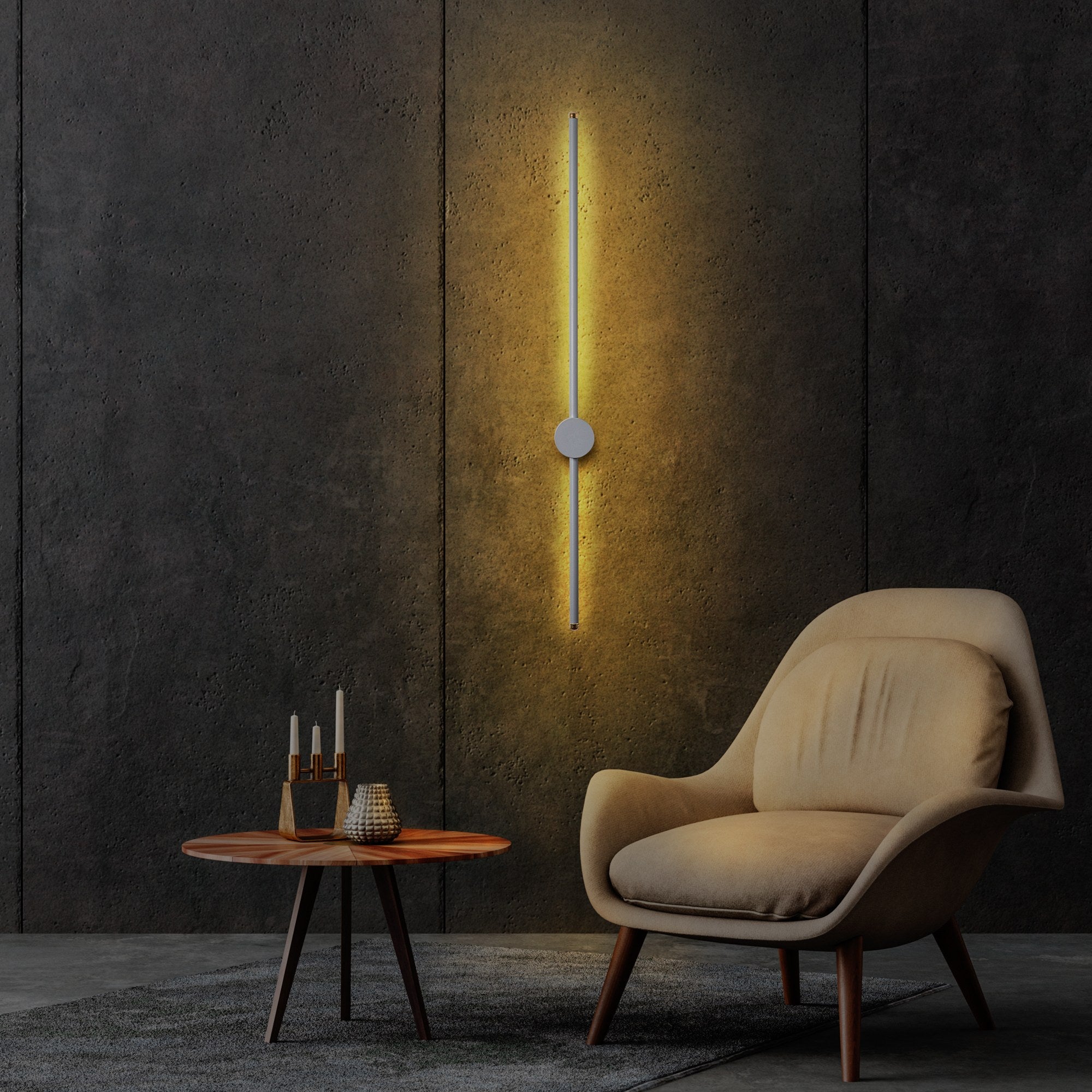 Lampa ścienna Walriefle 91 cm szara