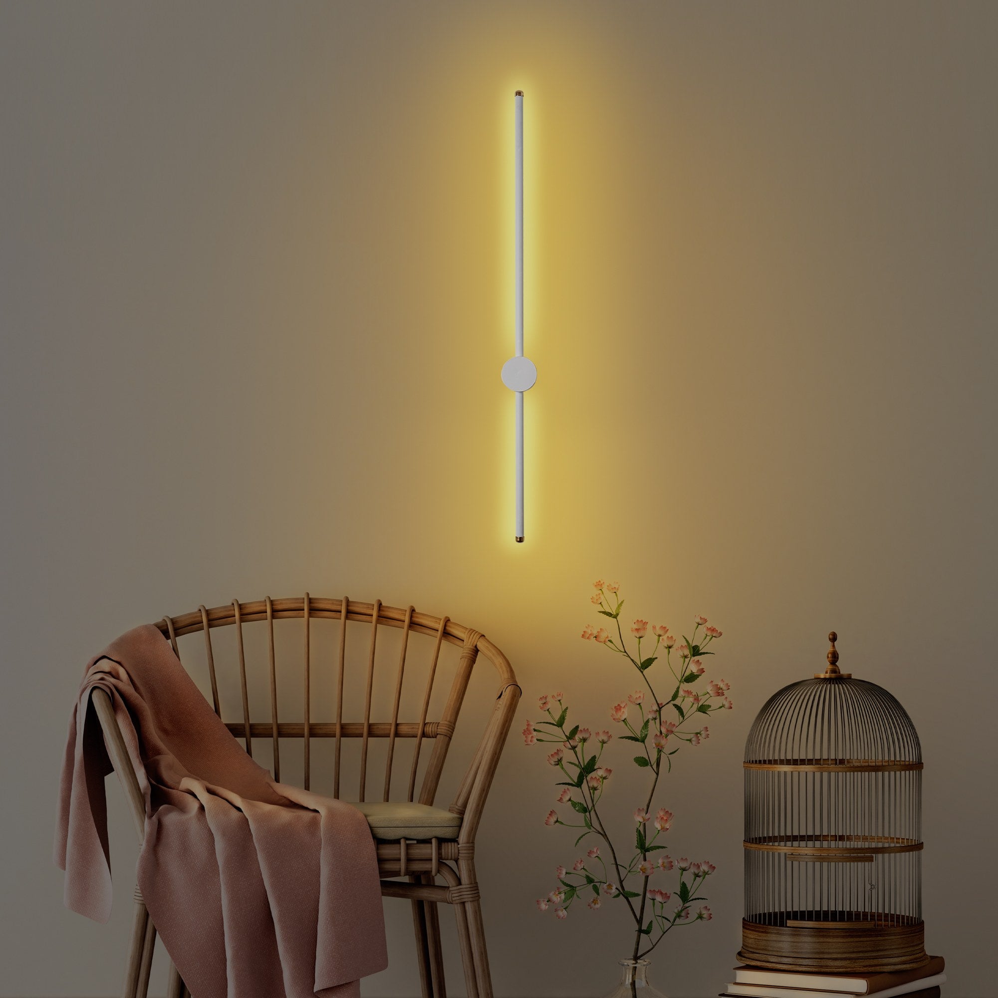 Lampa ścienna Walriefle 91 cm biała