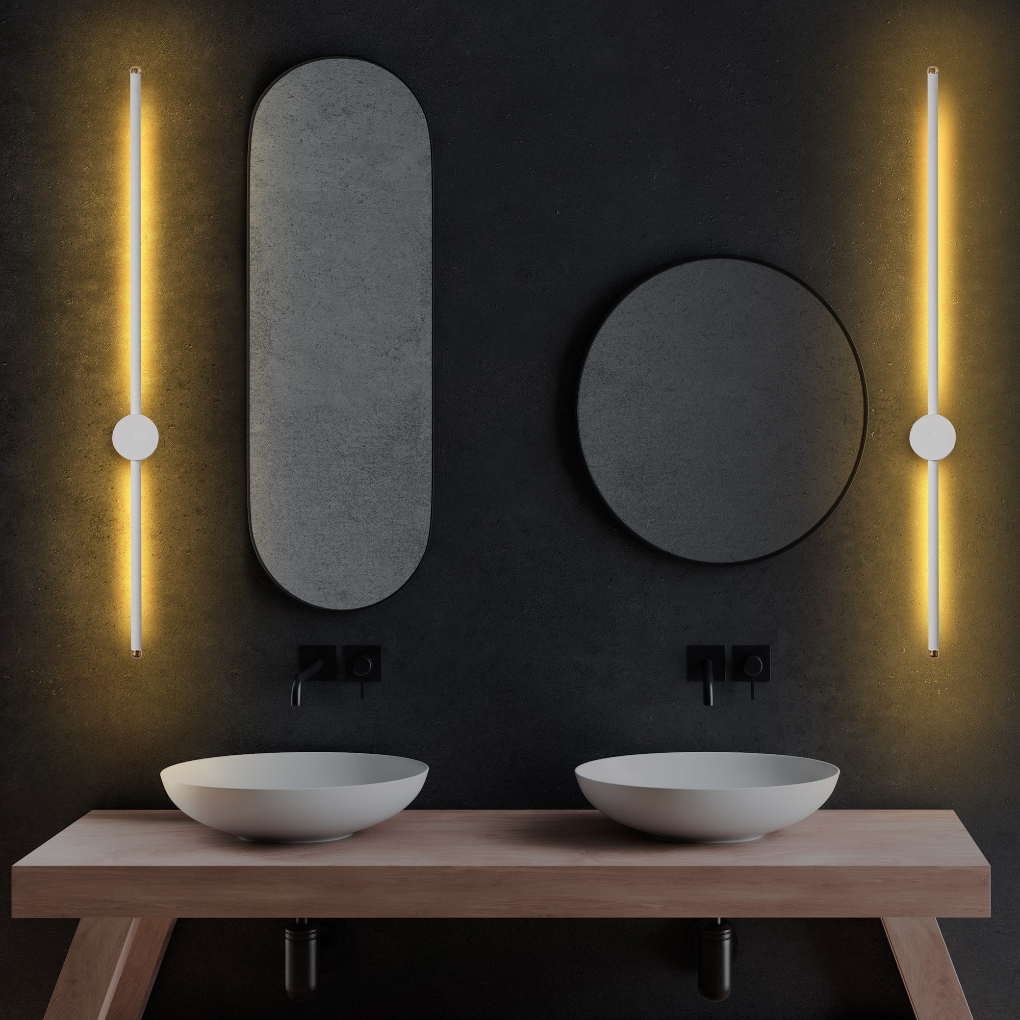Lampa ścienna Walriefle 91 cm biała