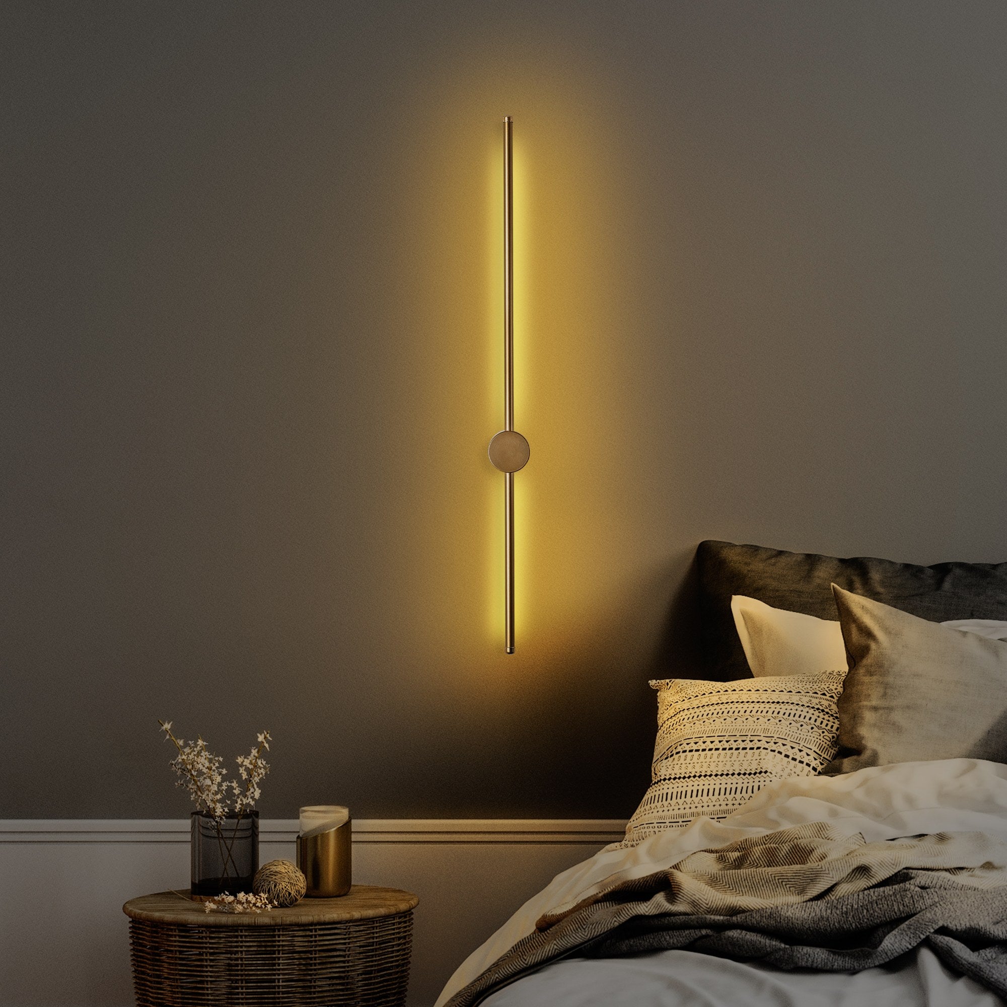 Lampa ścienna Walriefle 91 cm złota