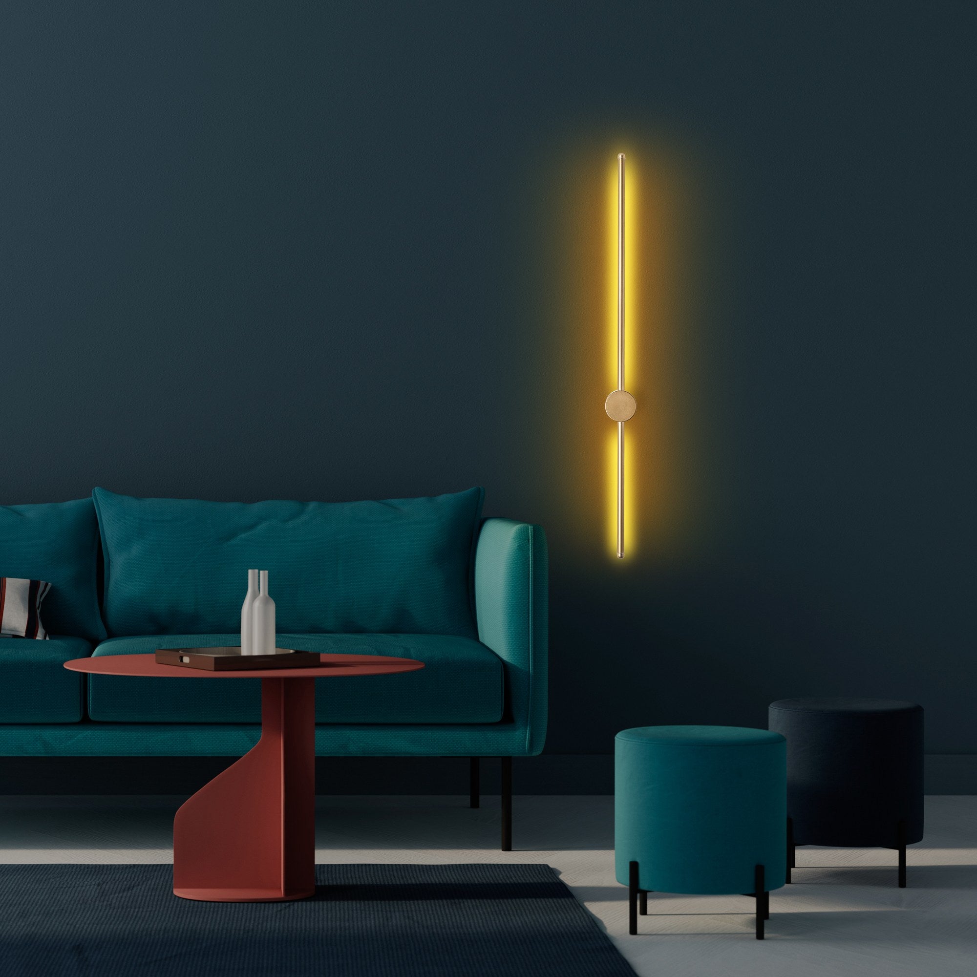 Lampa ścienna Walriefle 91 cm złota