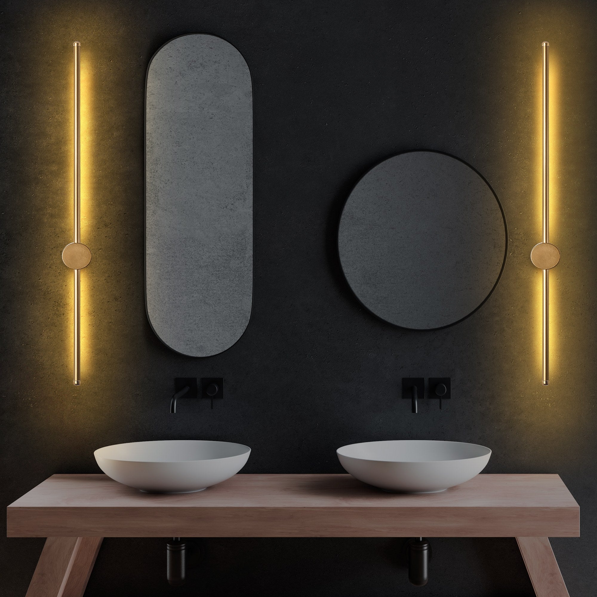Lampa ścienna Walriefle 91 cm złota