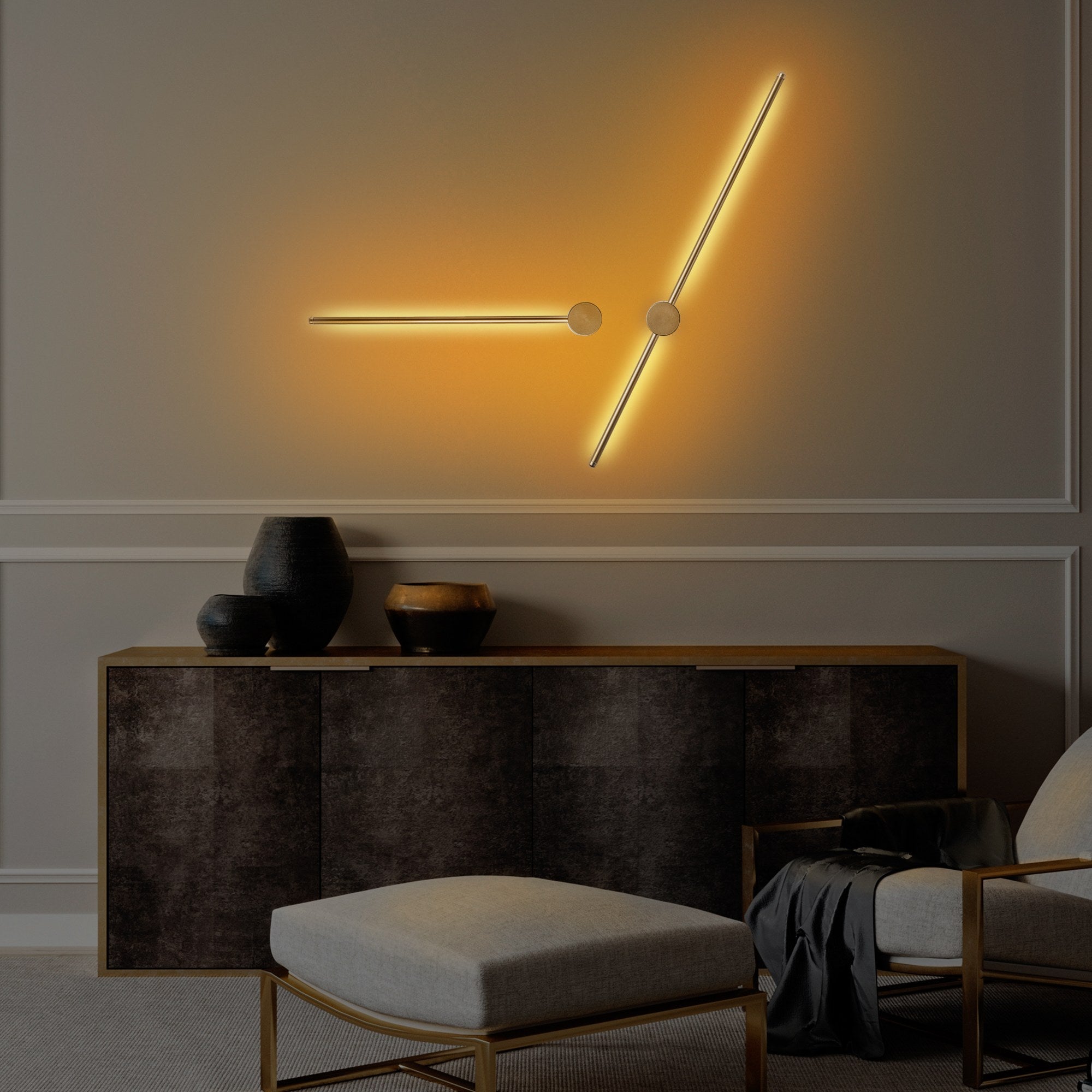Lampa ścienna Walriefle x2 złota