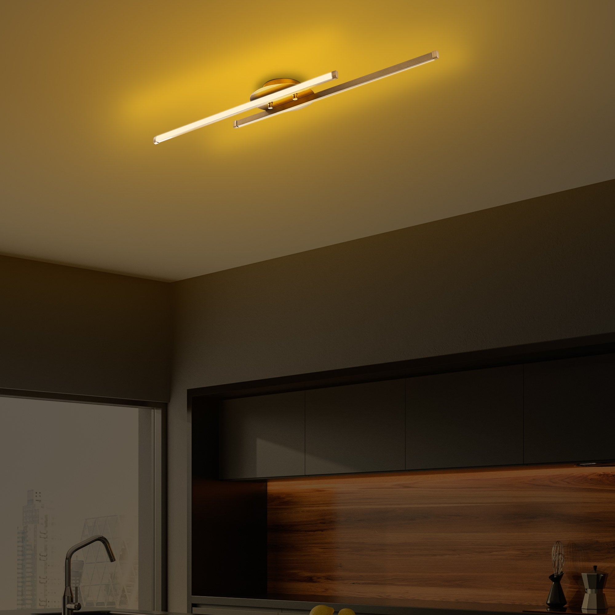 Lampa sufitowa Evilds złota