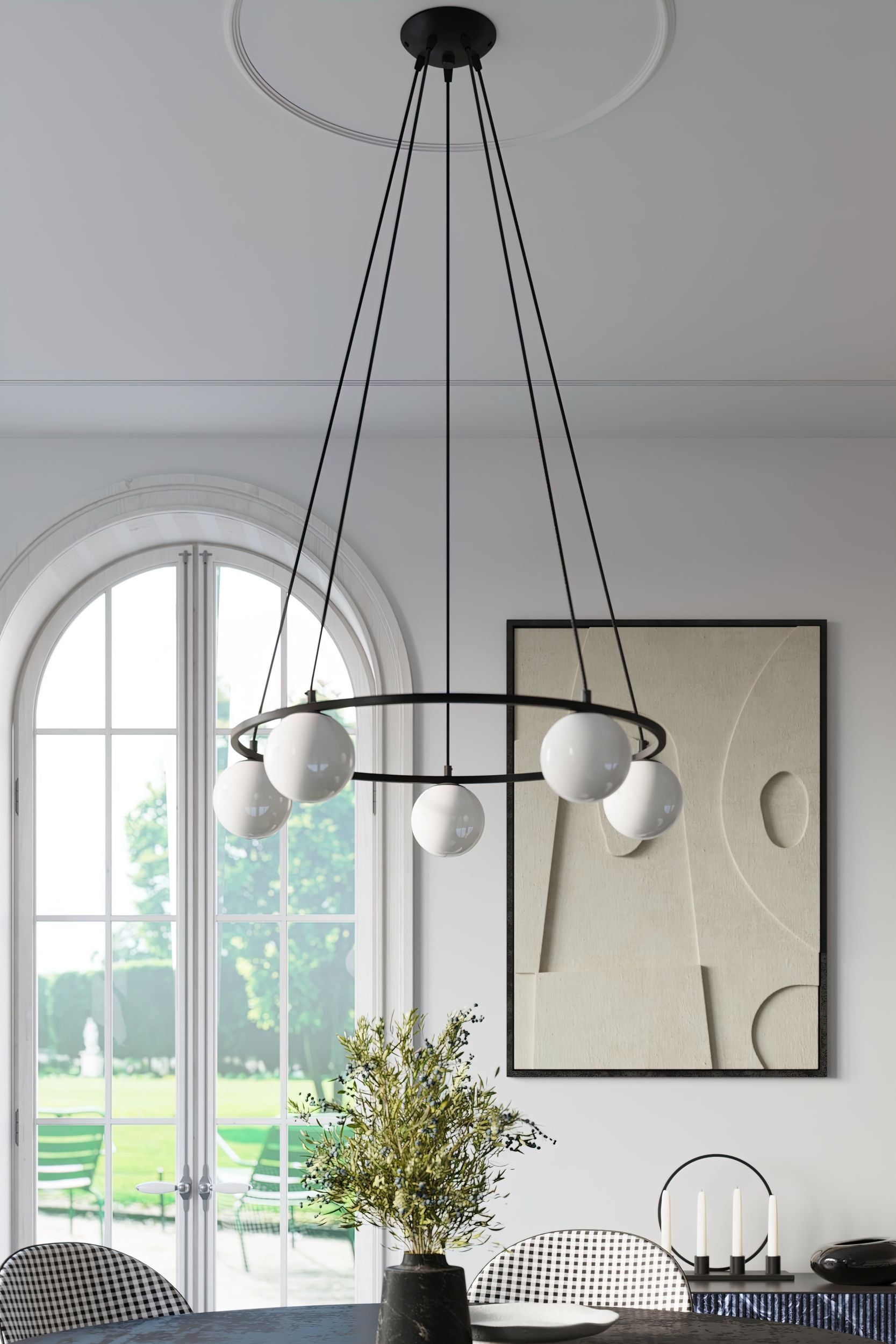 Lampa wisząca Crosians średnica 65 cm x3 czarna