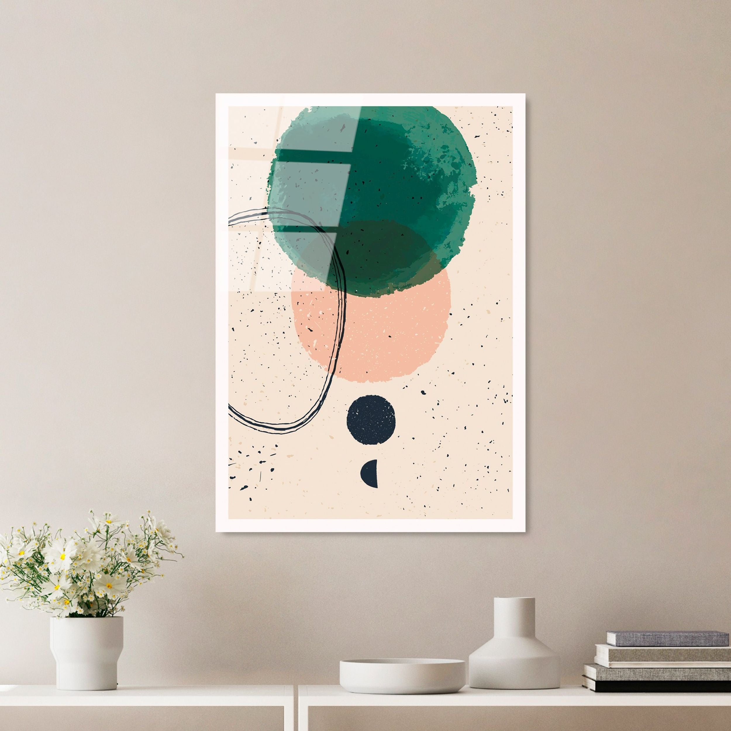 Obraz Onybill 65x45 cm z zielonym kołem