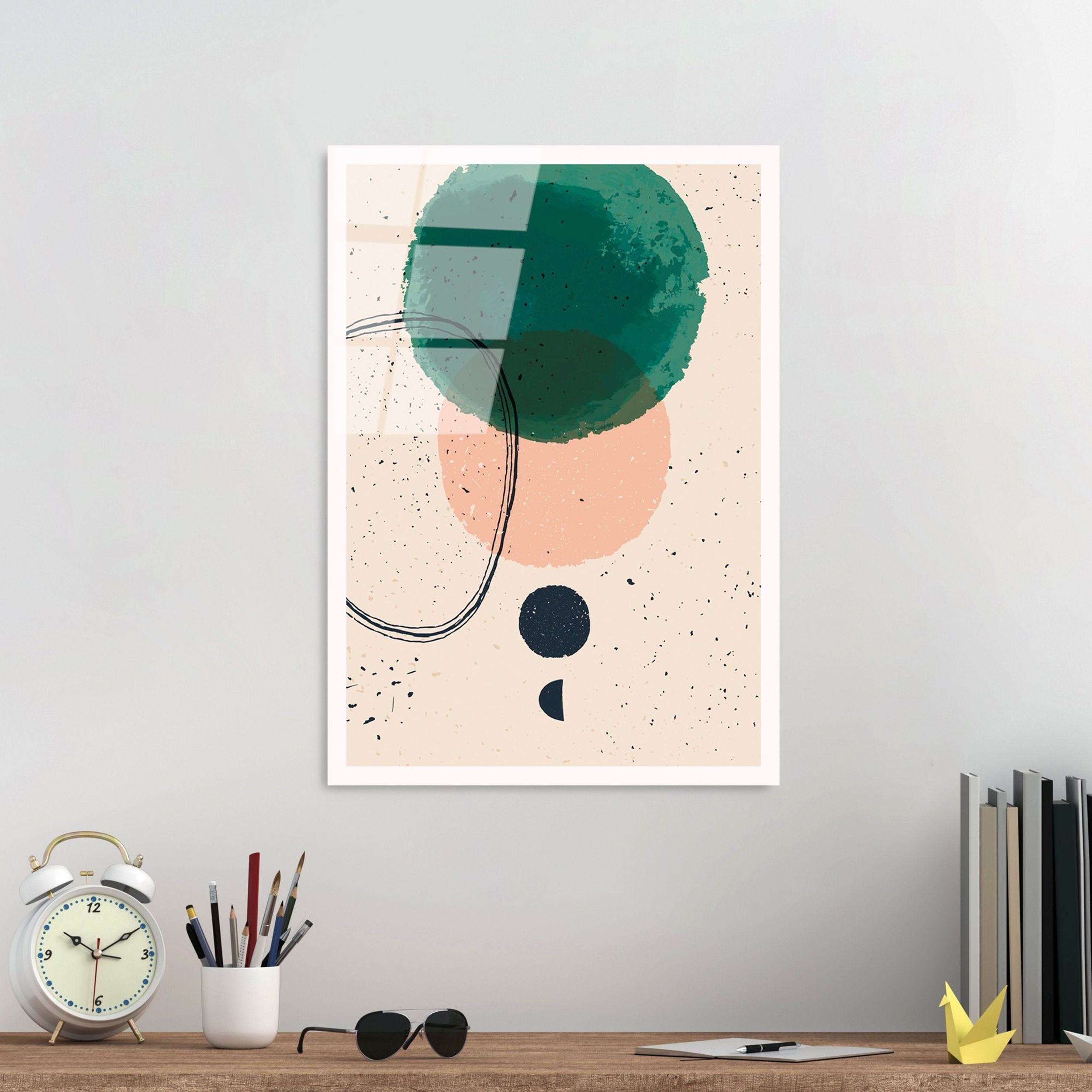 Obraz Onybill 65x45 cm z zielonym kołem