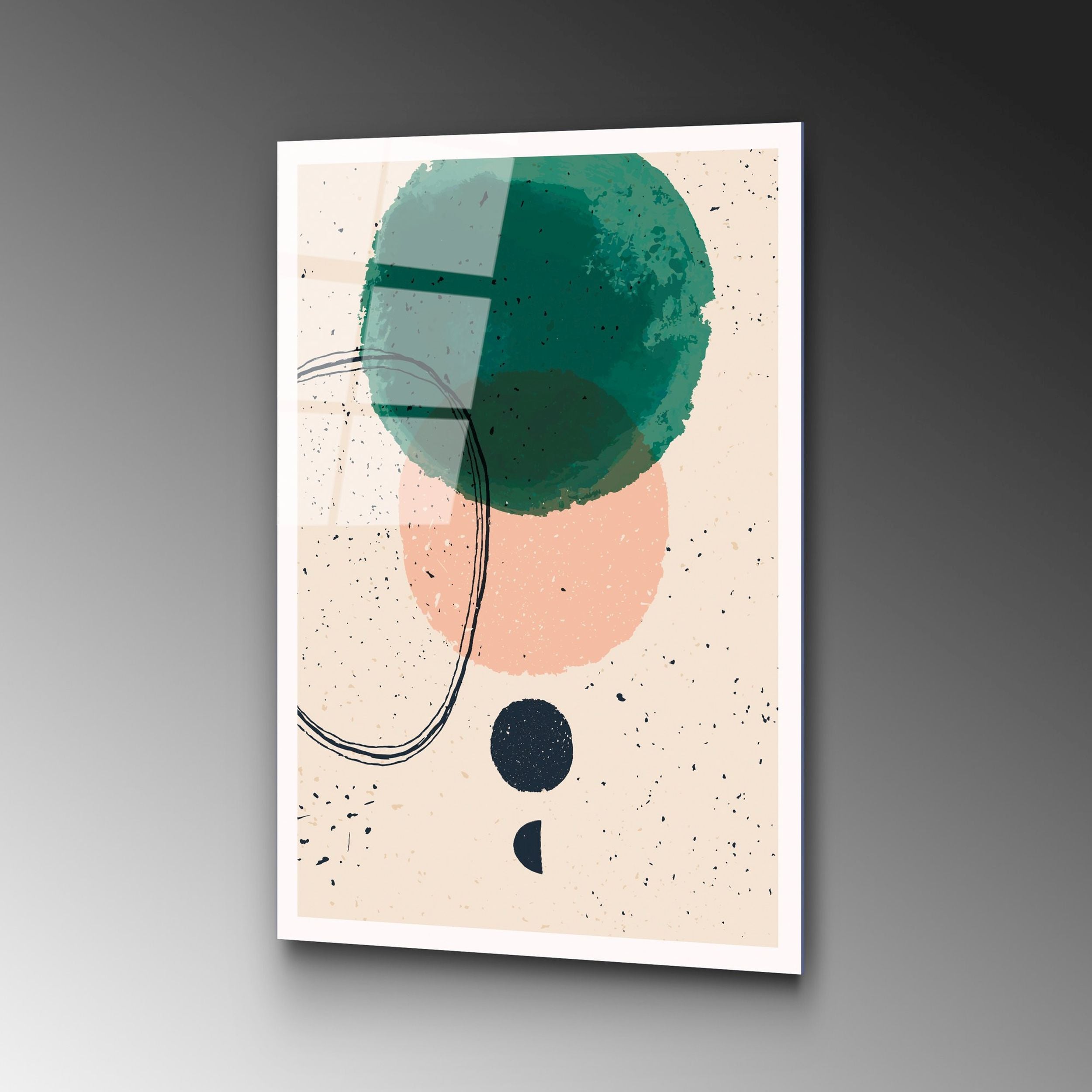 Obraz Onybill 65x45 cm z zielonym kołem