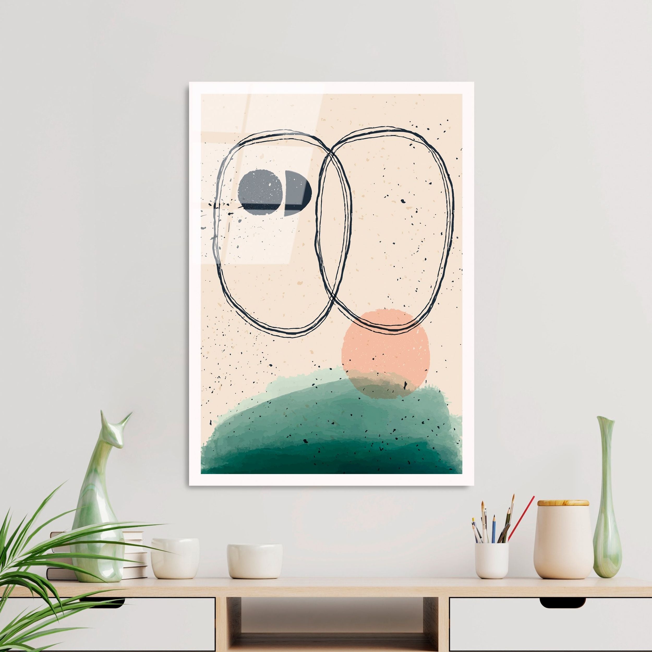 Obraz Onybill 65x45 cm z zielonym akcentem