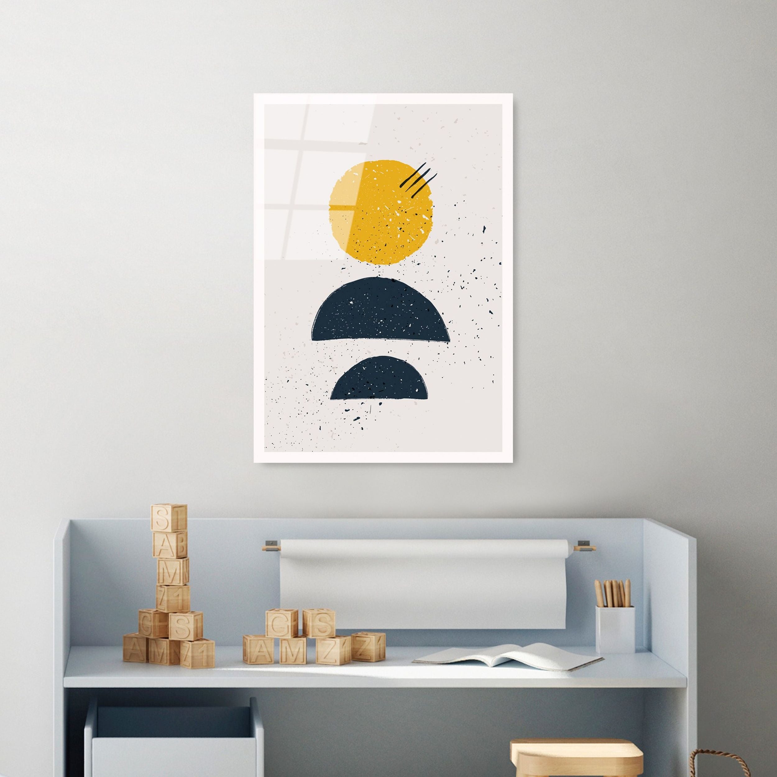 Obraz Onybill 65x45 cm żółto-granatowy
