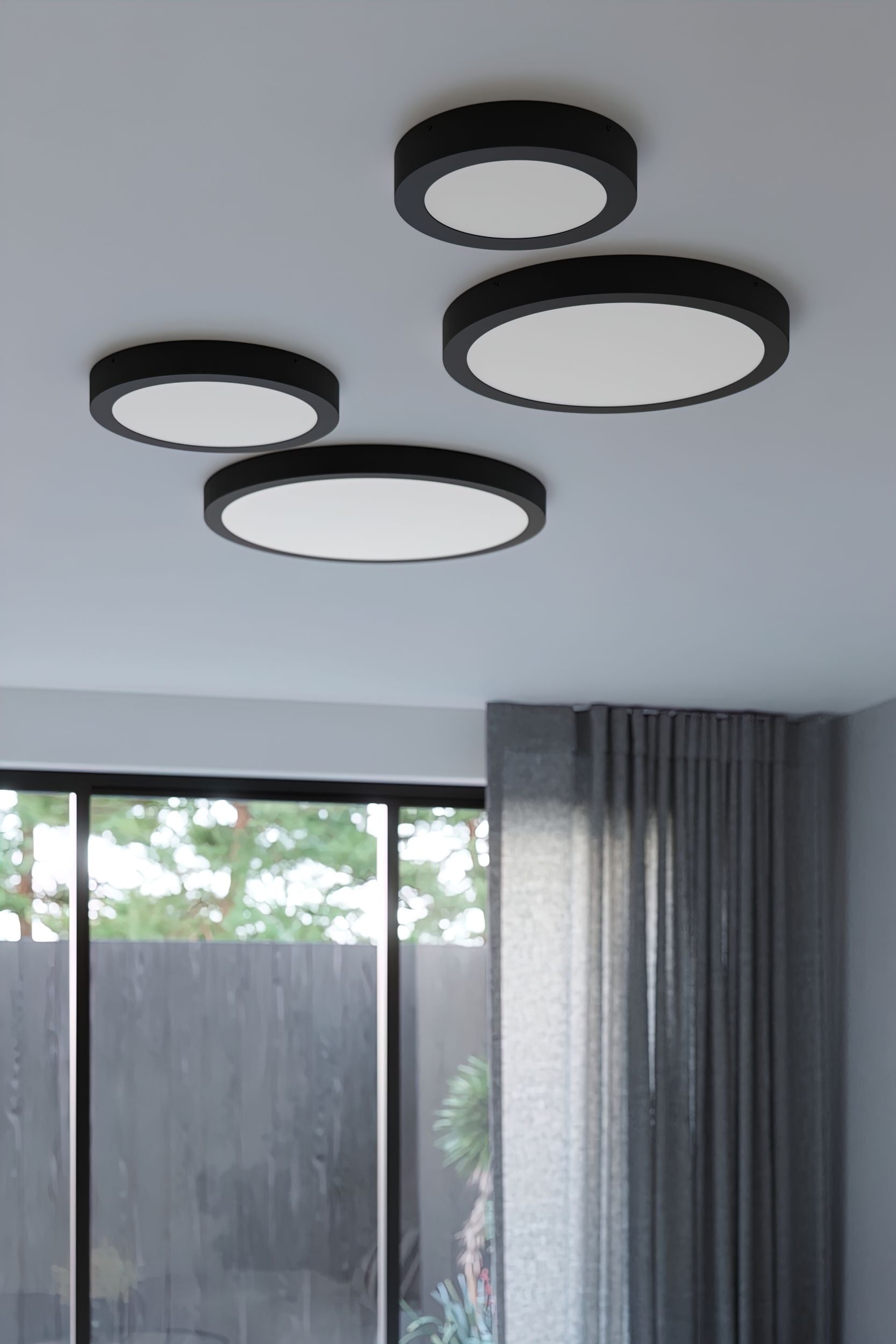 Plafon LED Sellinet średnica 40 cm czarny 3000K