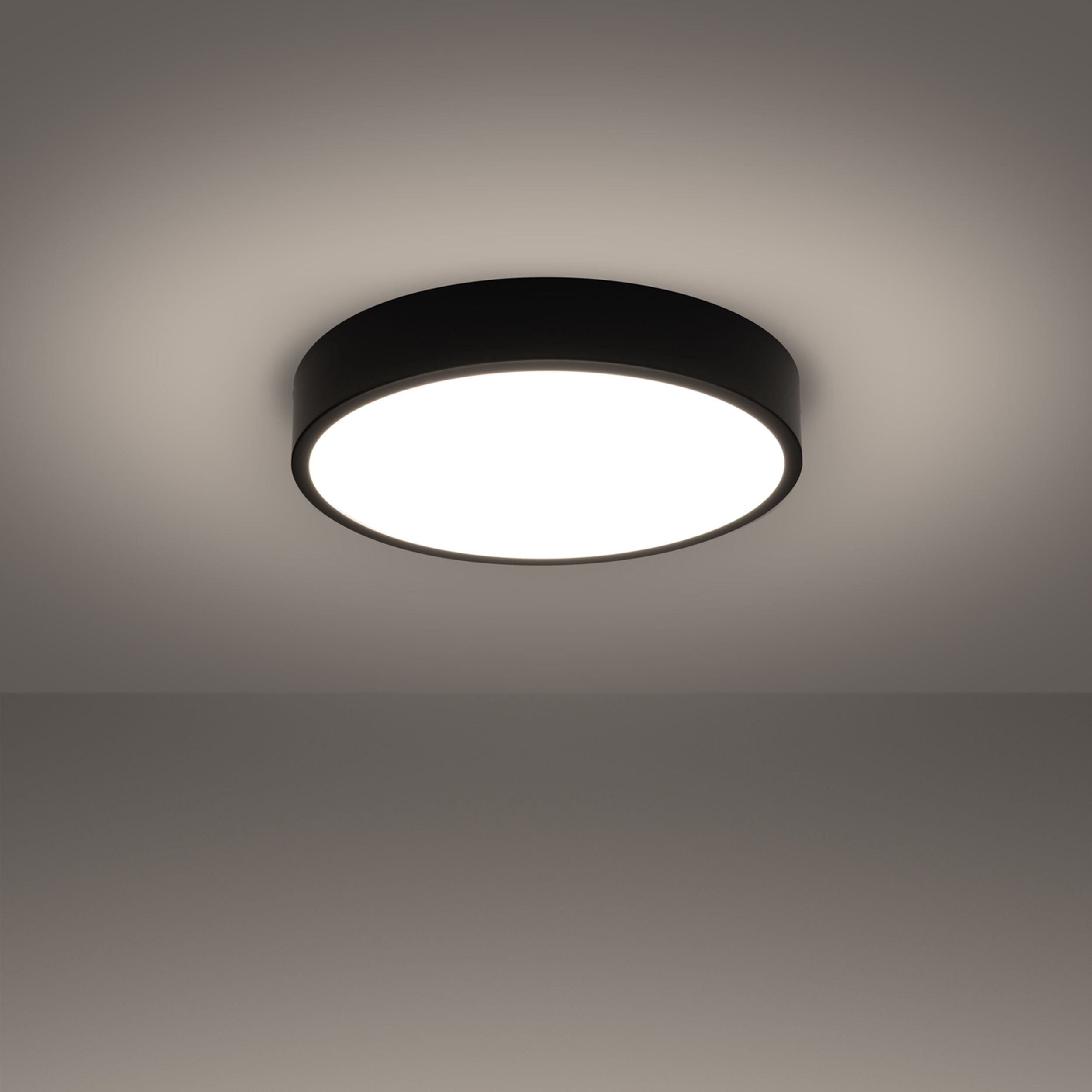 Plafon LED Sellinet średnica 40 cm czarny 3000K