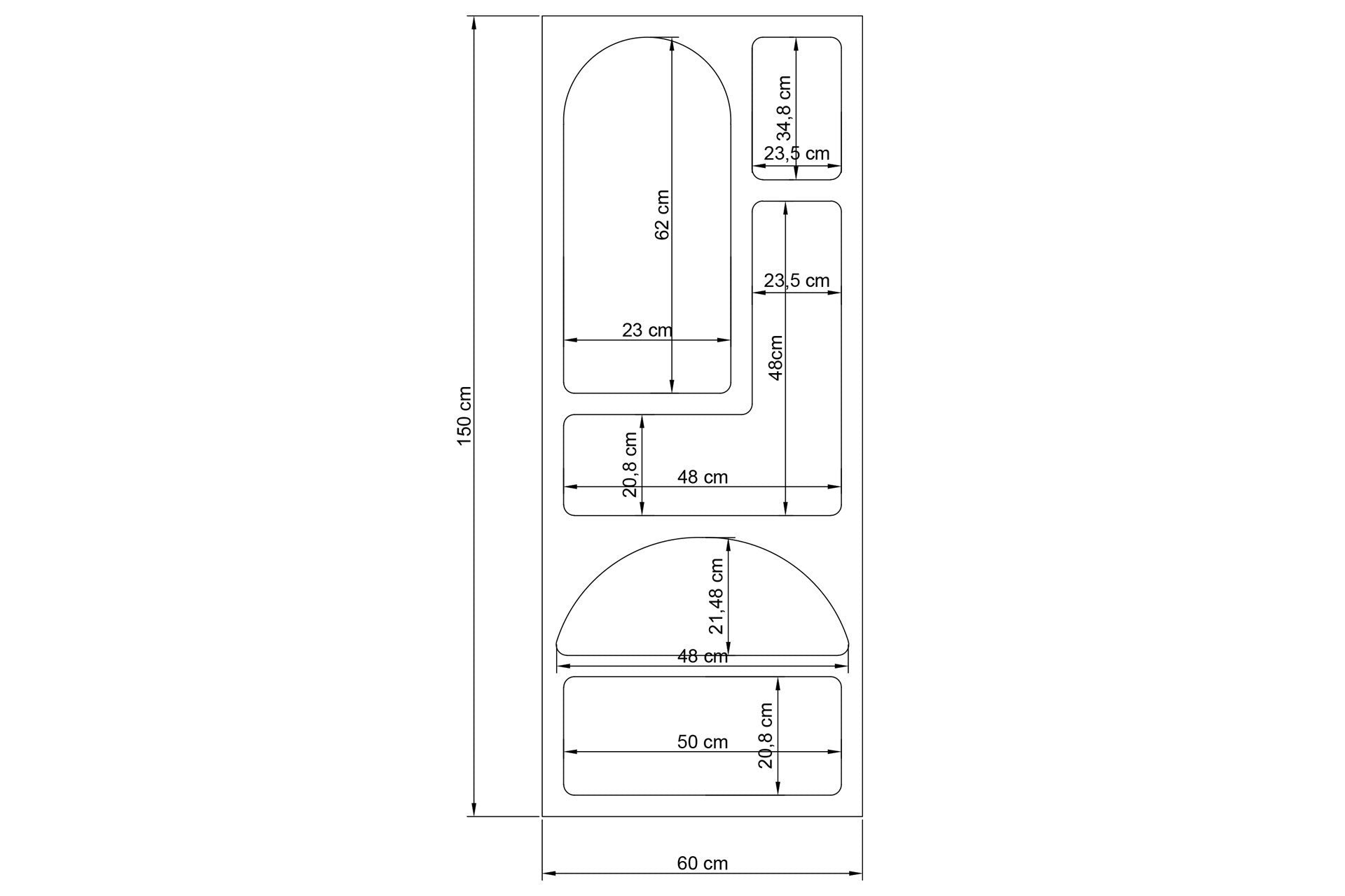Regał wysoki Advilis 150 cm biały