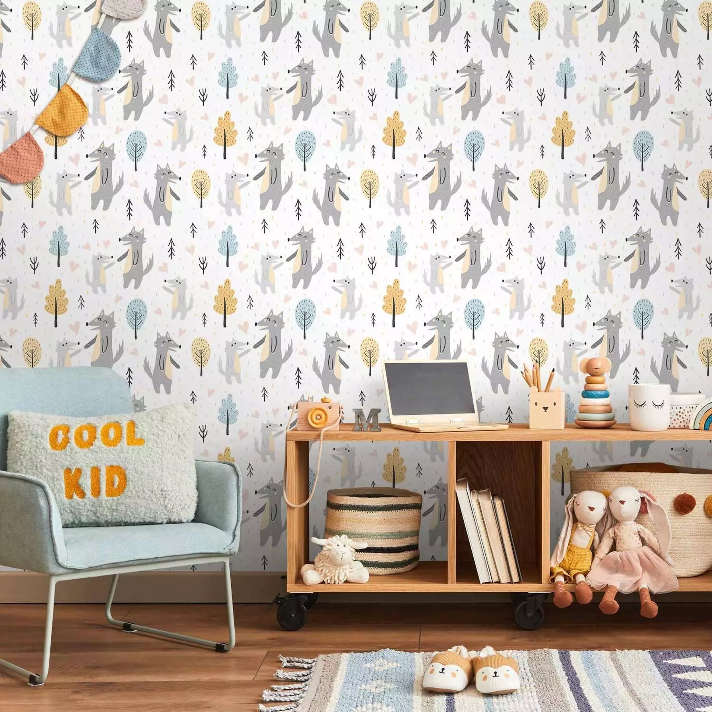 Fototapeta Mały wilk z mamą 350x256 cm