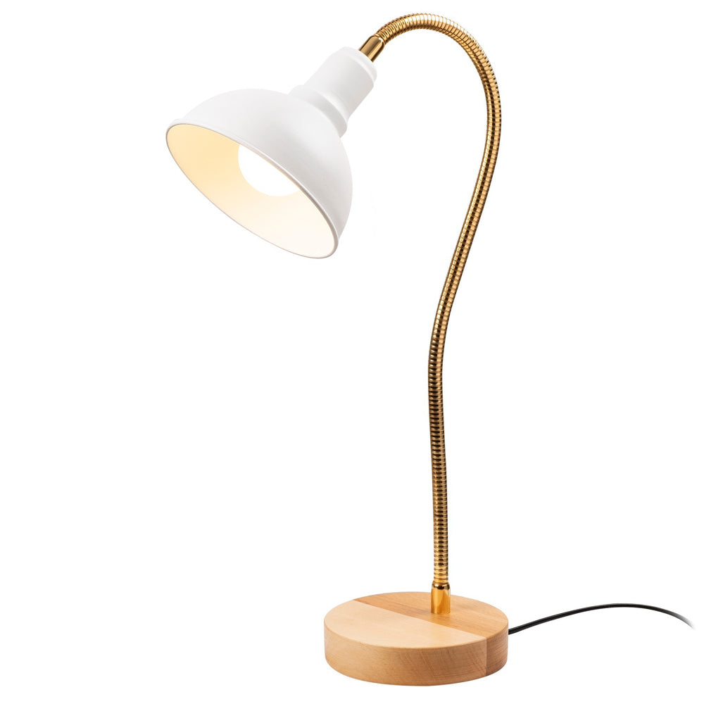 Lampa stołowa Pacquita z regulacją średnica 16 cm biała