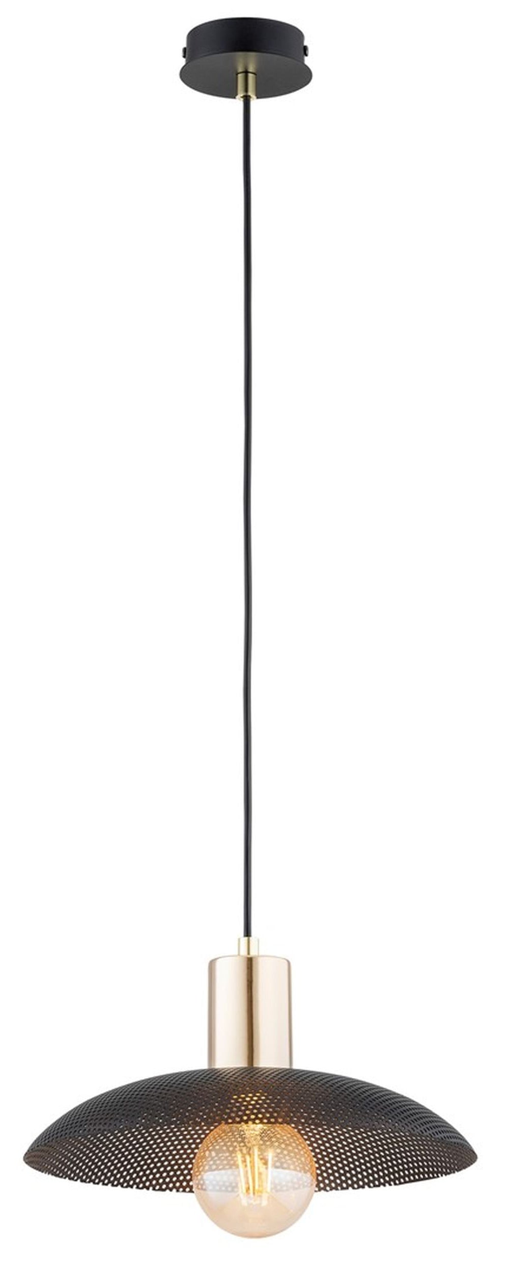 Lampa wisząca Sparitt z ażurowym kloszem czarna/złota x1