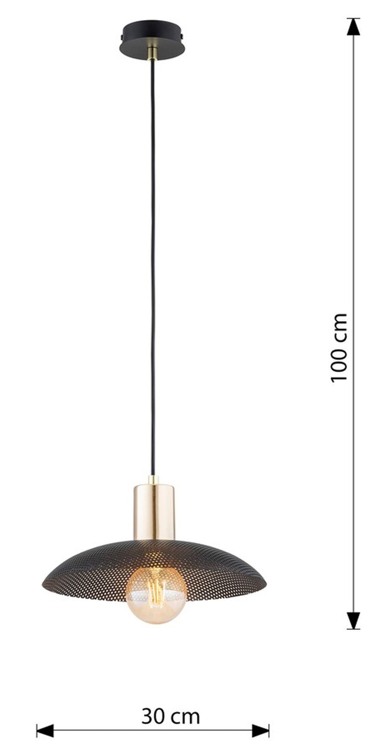 Lampa wisząca Sparitt z ażurowym kloszem czarna/złota x1