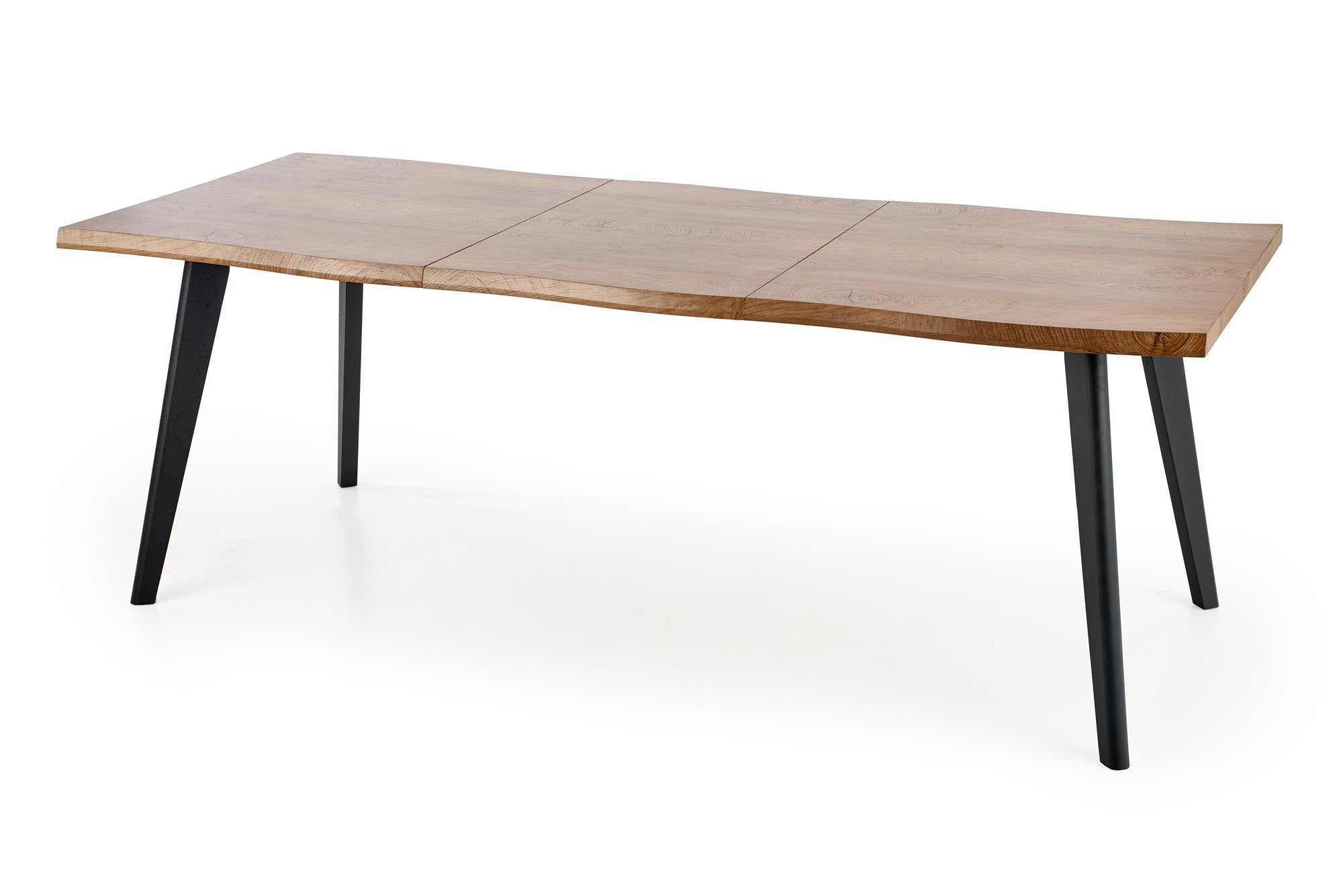 Stół rozkładany Diggory 120-180x80 cm dąb naturalny/czarny