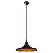 Lampa sufitowa Palmares kapelusz średnica 35 cm z czerwonym kablem