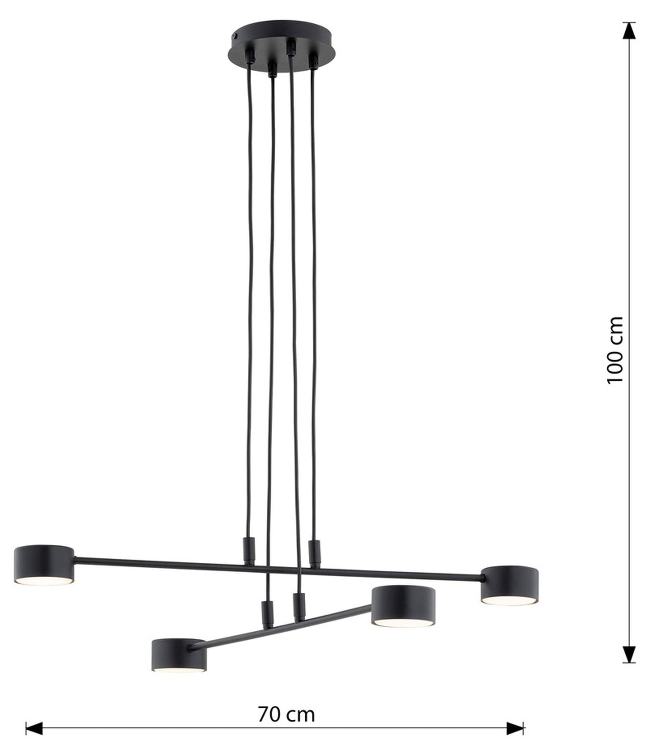 Lampa wisząca Moddus czarna x4