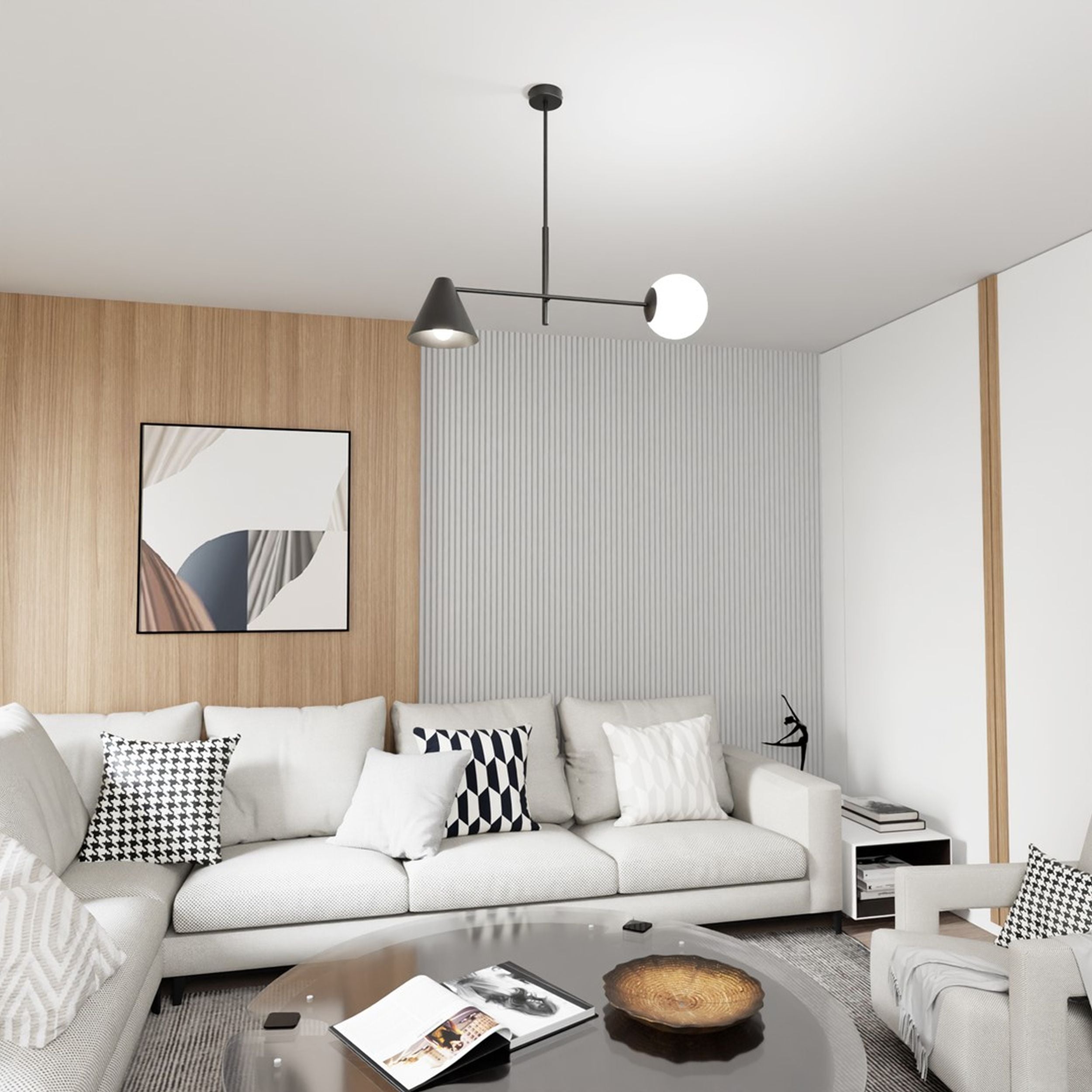 Lampa wisząca Hermesen czarna x2