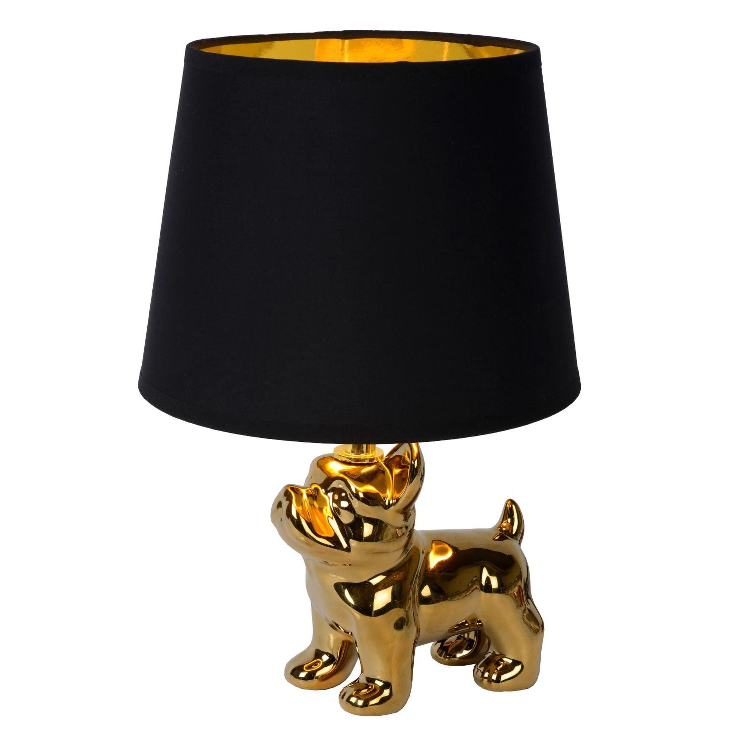 Lampa stołowa Sir Winston piesek czarno-złota