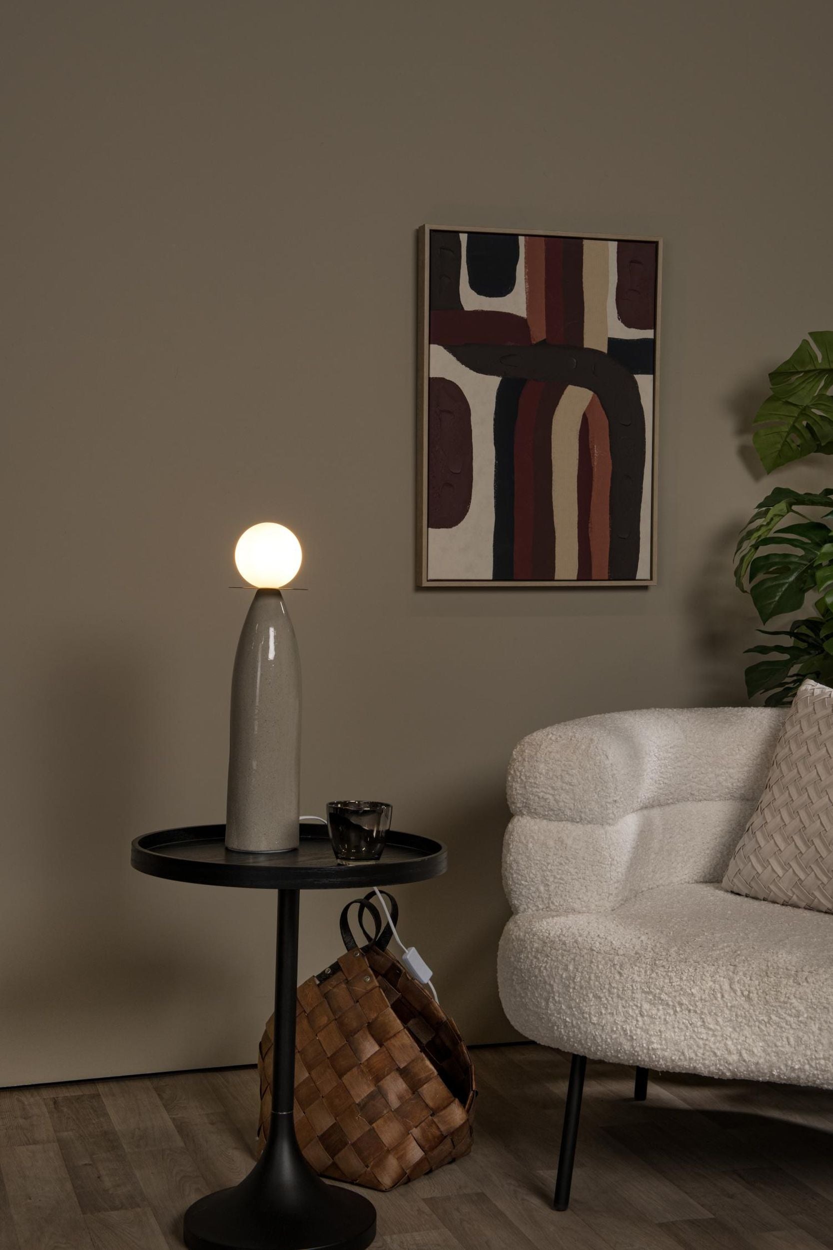 Lampa stołowa Figaro 49 cm szara