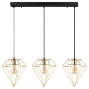 Lampa sufitowa Palmares x3 w kształcie diamentu 134 cm złota